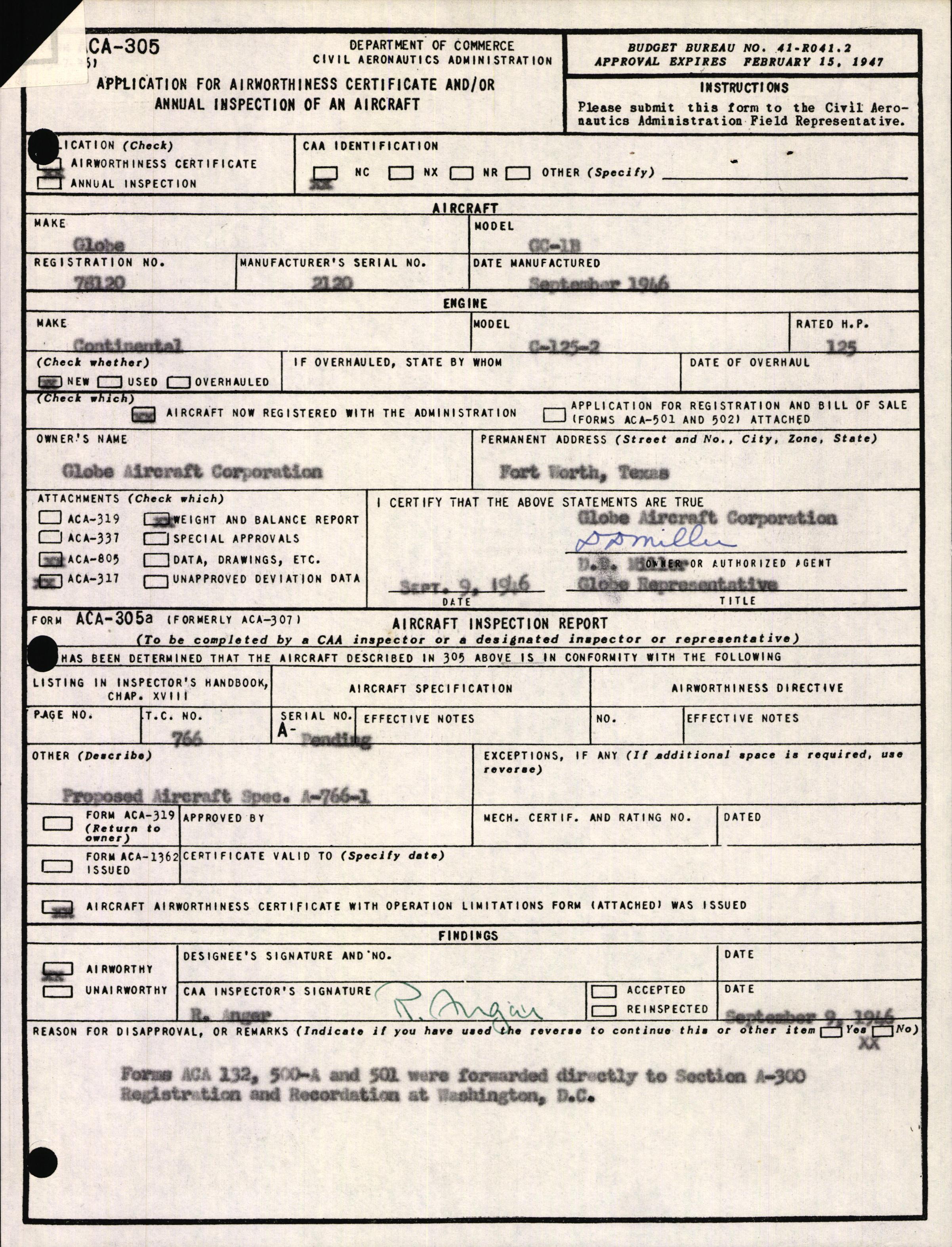 Sample page 3 from AirCorps Library document: Technical Information for Serial Number 2120