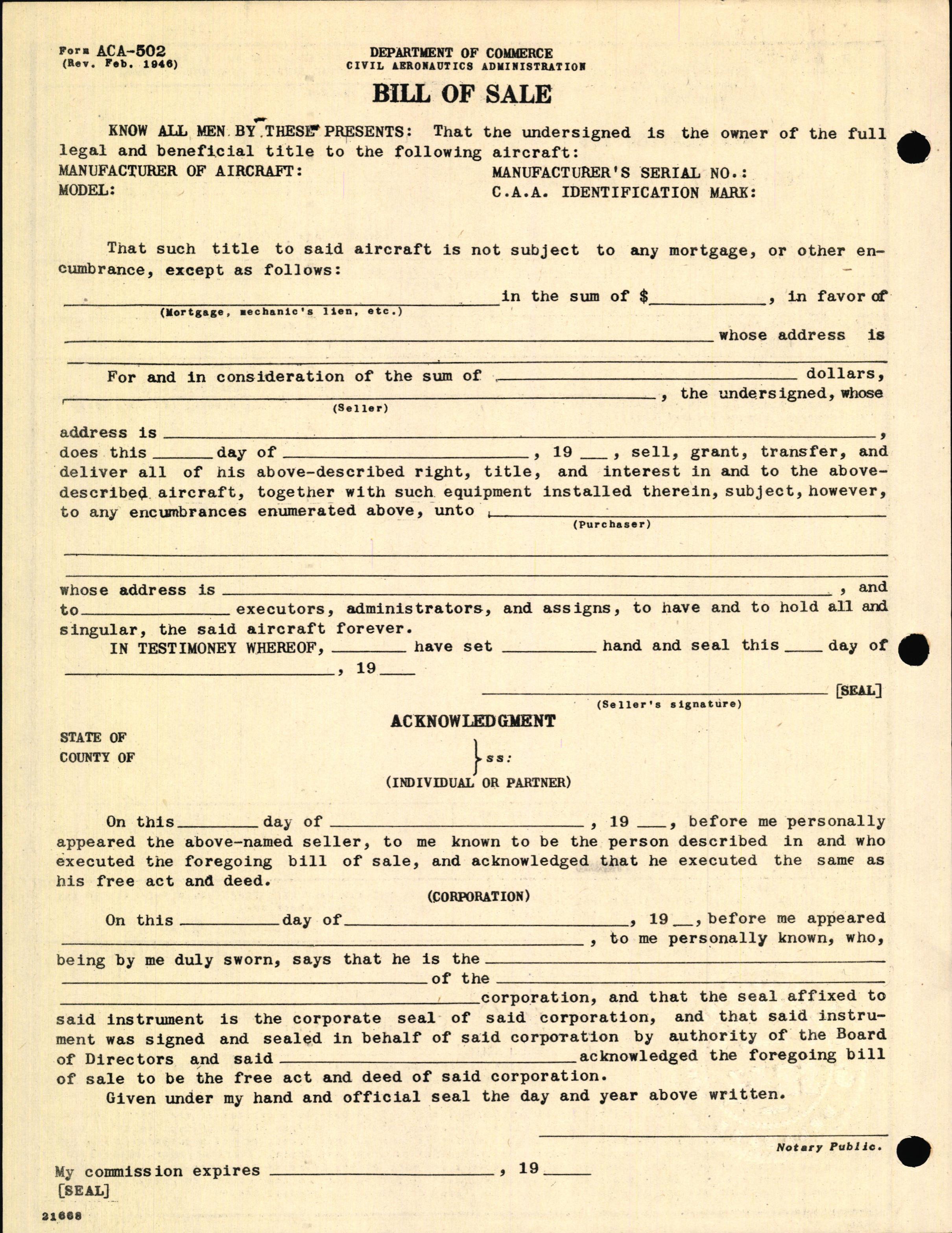 Sample page 2 from AirCorps Library document: Technical Information for Serial Number 2123