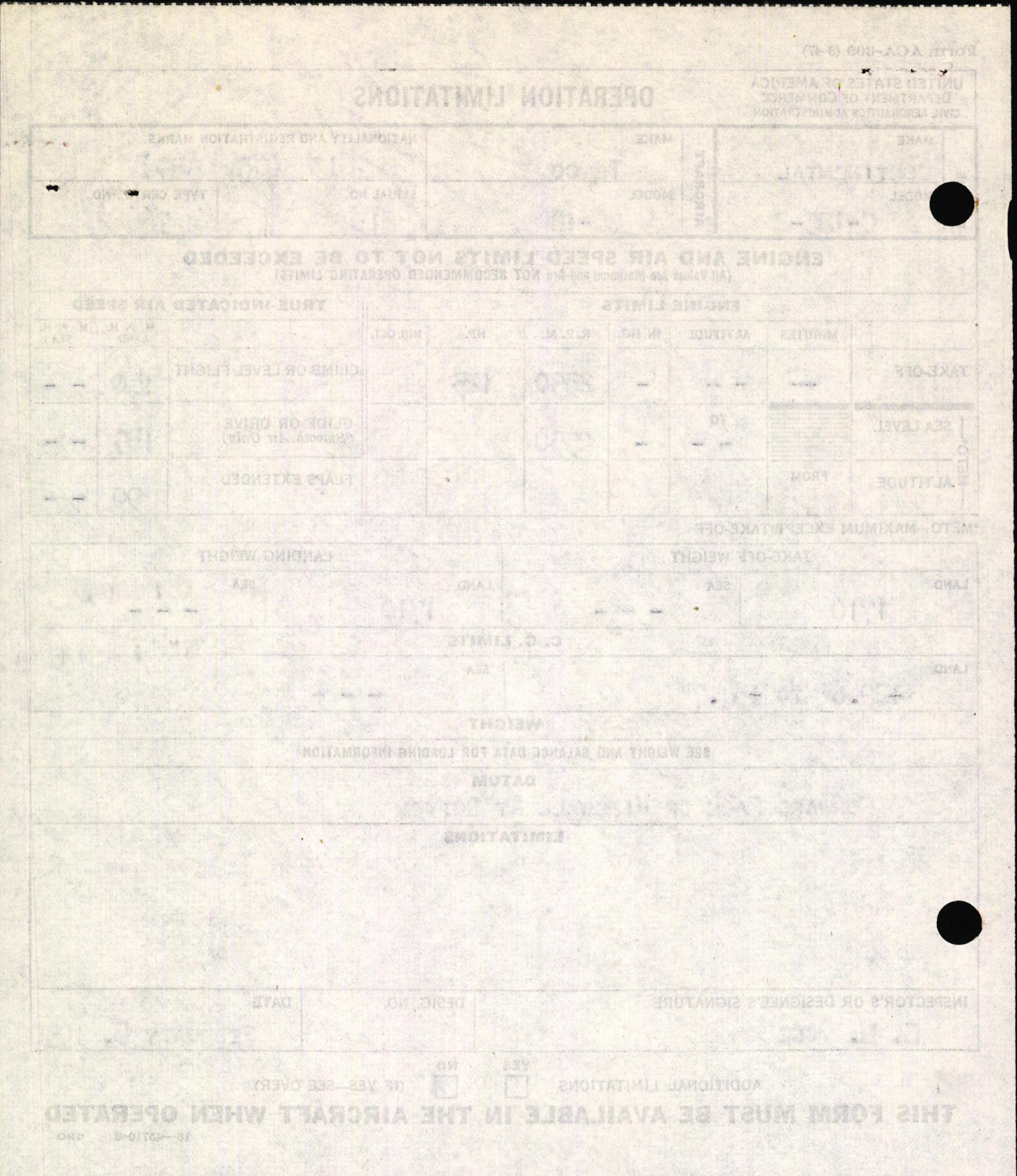 Sample page 2 from AirCorps Library document: Technical Information for Serial Number 2134