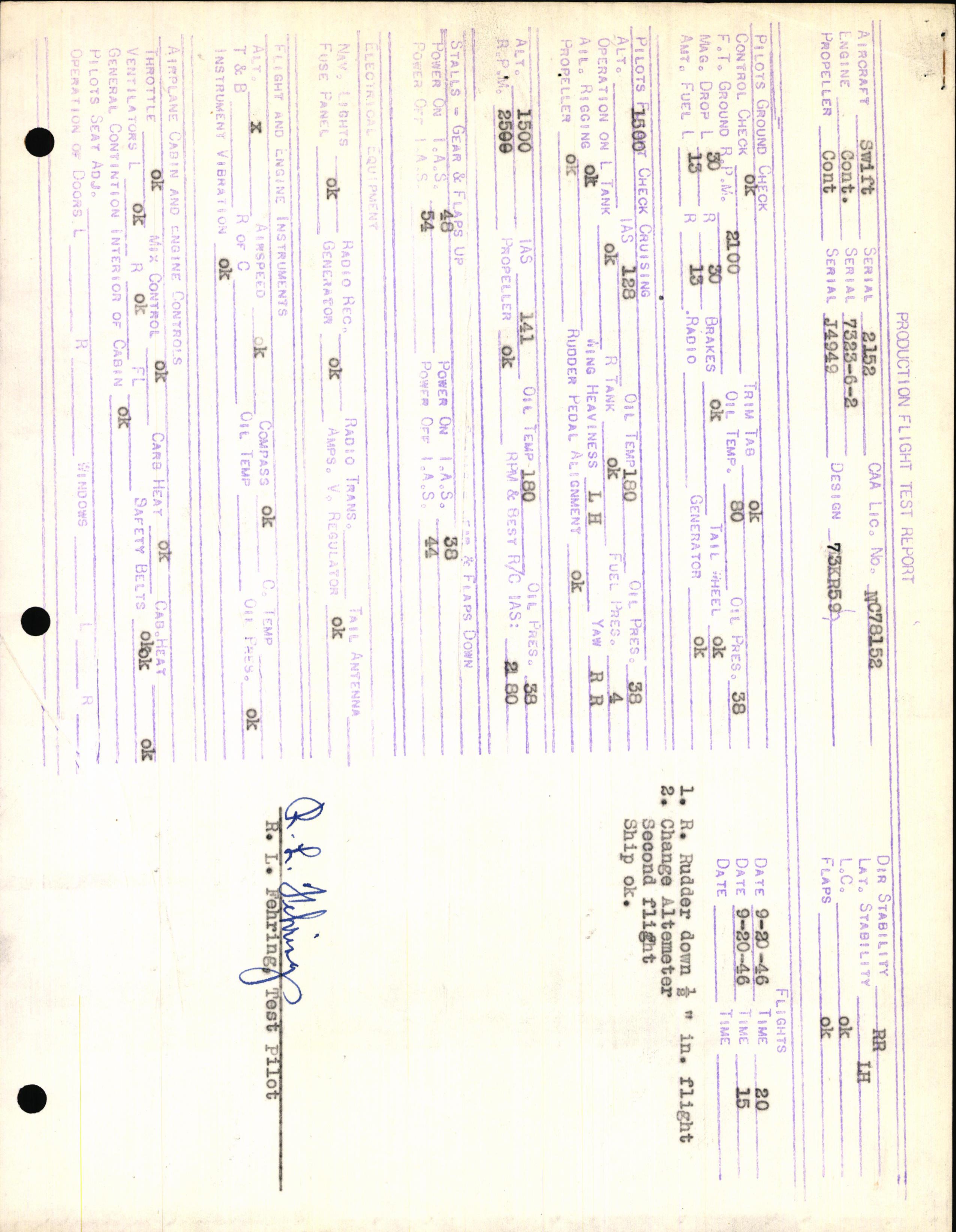 Sample page 3 from AirCorps Library document: Technical Information for Serial Number 2152