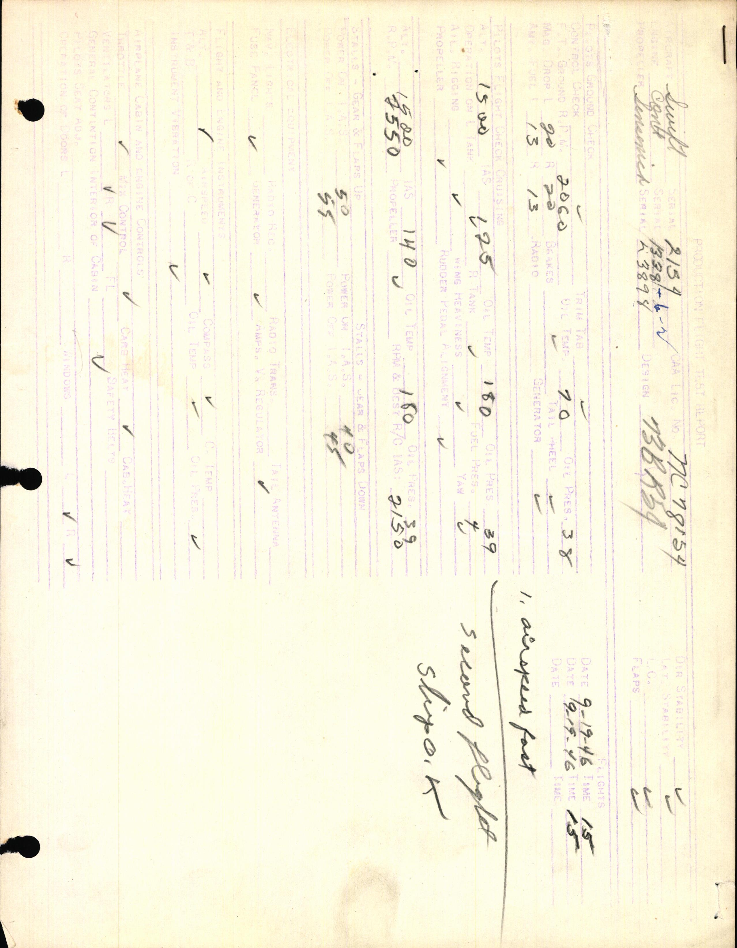 Sample page 3 from AirCorps Library document: Technical Information for Serial Number 2154