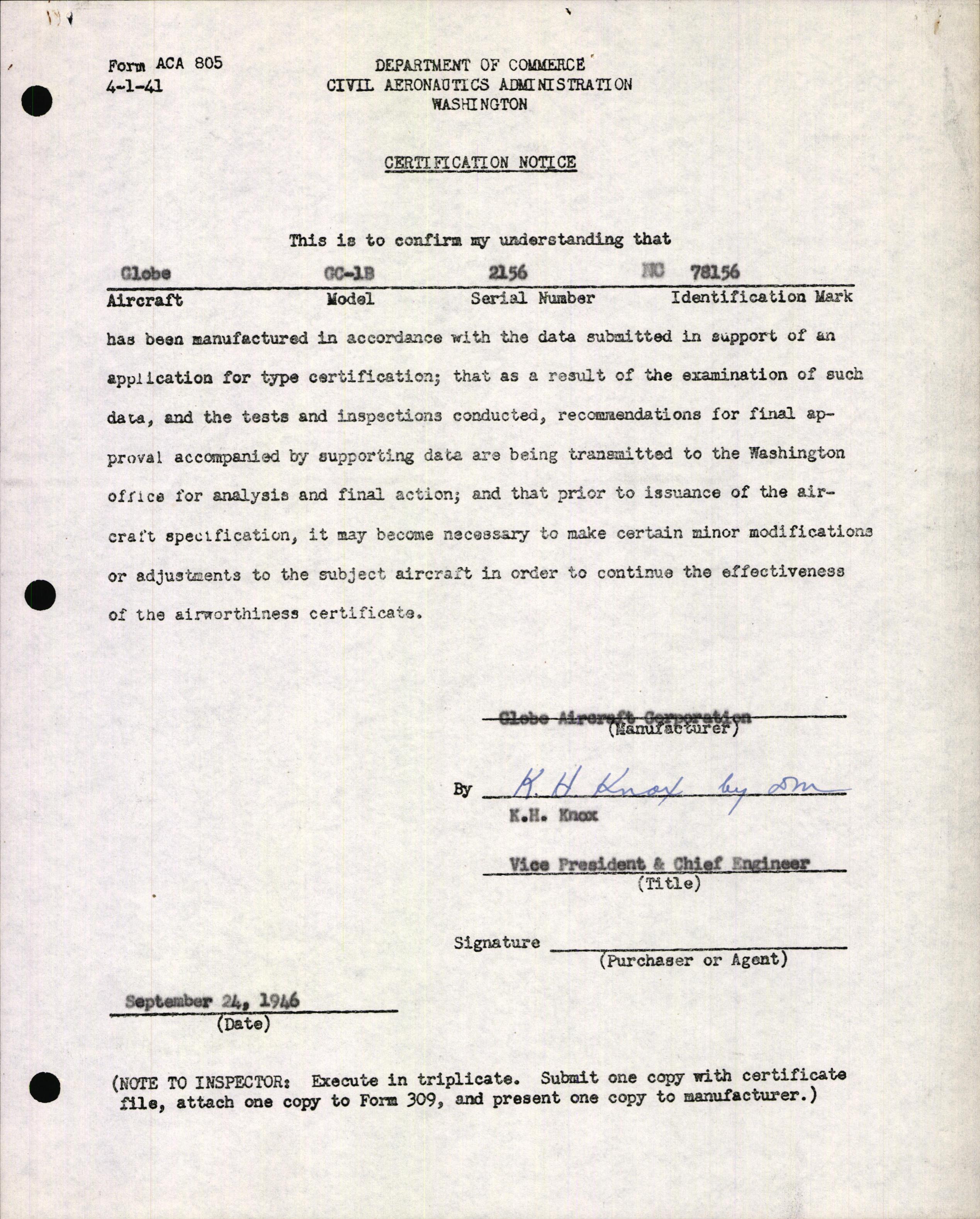 Sample page 3 from AirCorps Library document: Technical Information for Serial Number 2156