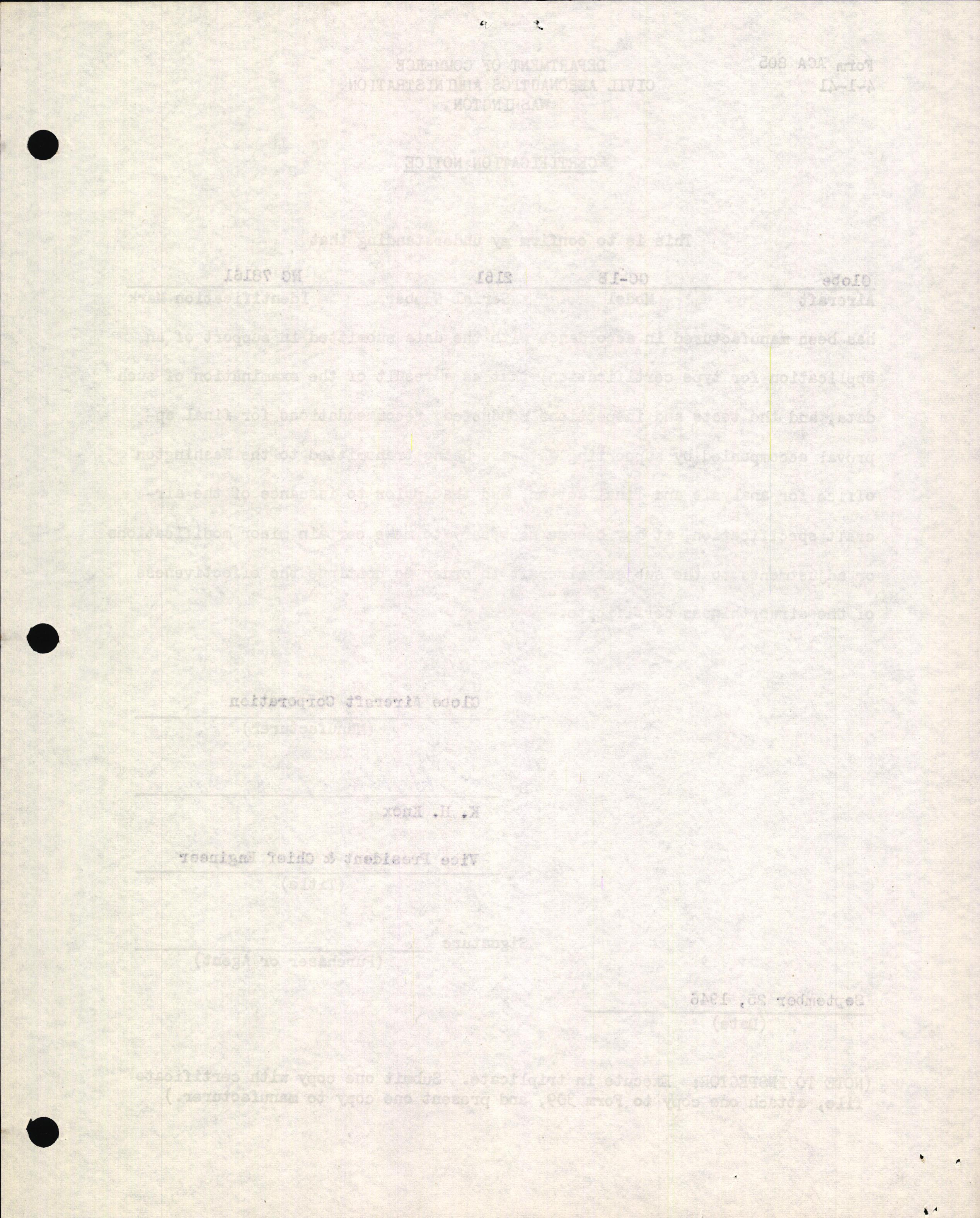 Sample page 2 from AirCorps Library document: Technical Information for Serial Number 2161