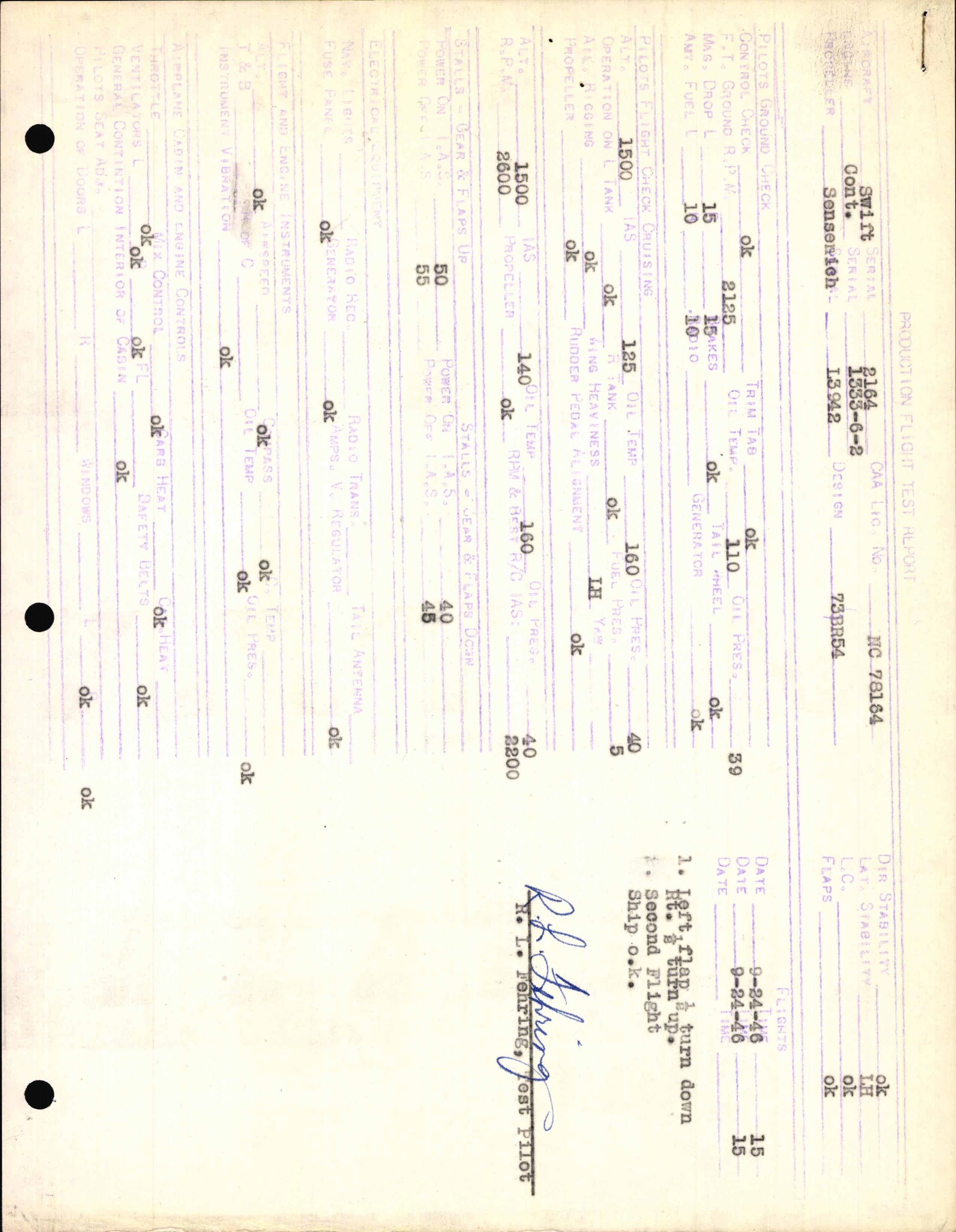 Sample page 3 from AirCorps Library document: Technical Information for Serial Number 2164