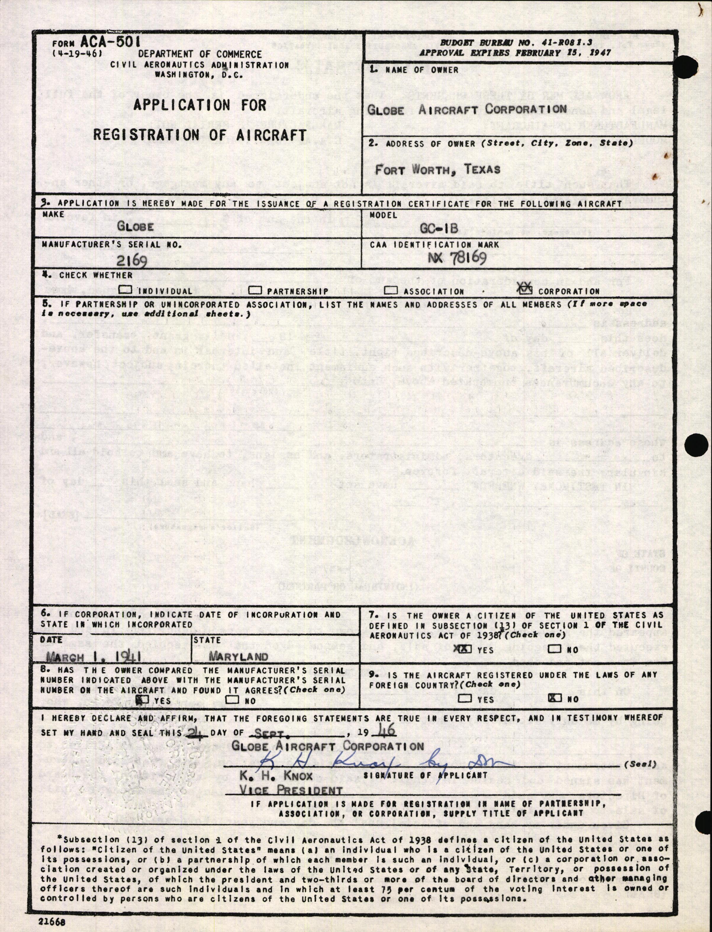 Sample page 3 from AirCorps Library document: Technical Information for Serial Number 2169