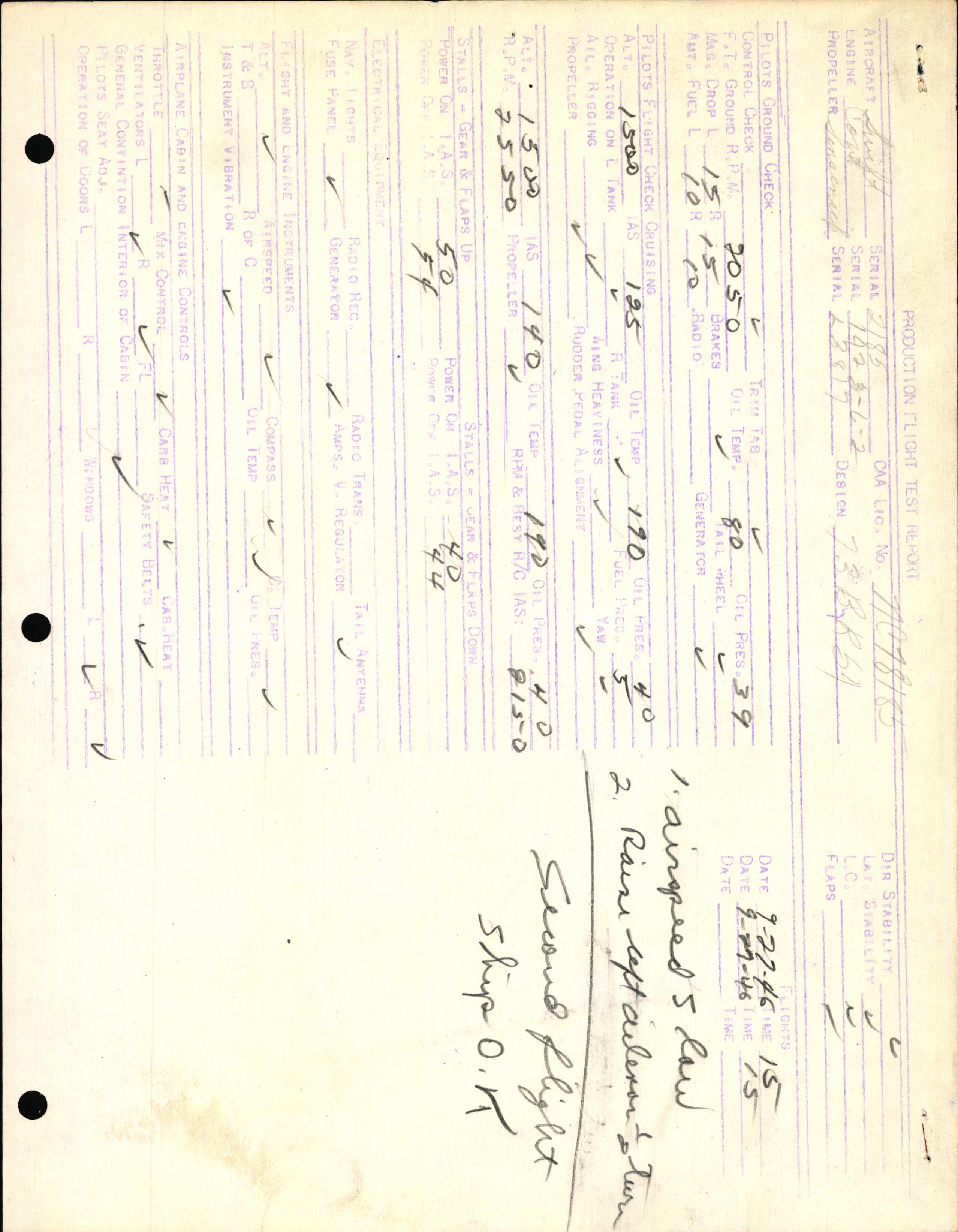 Sample page 3 from AirCorps Library document: Technical Information for Serial Number 2185
