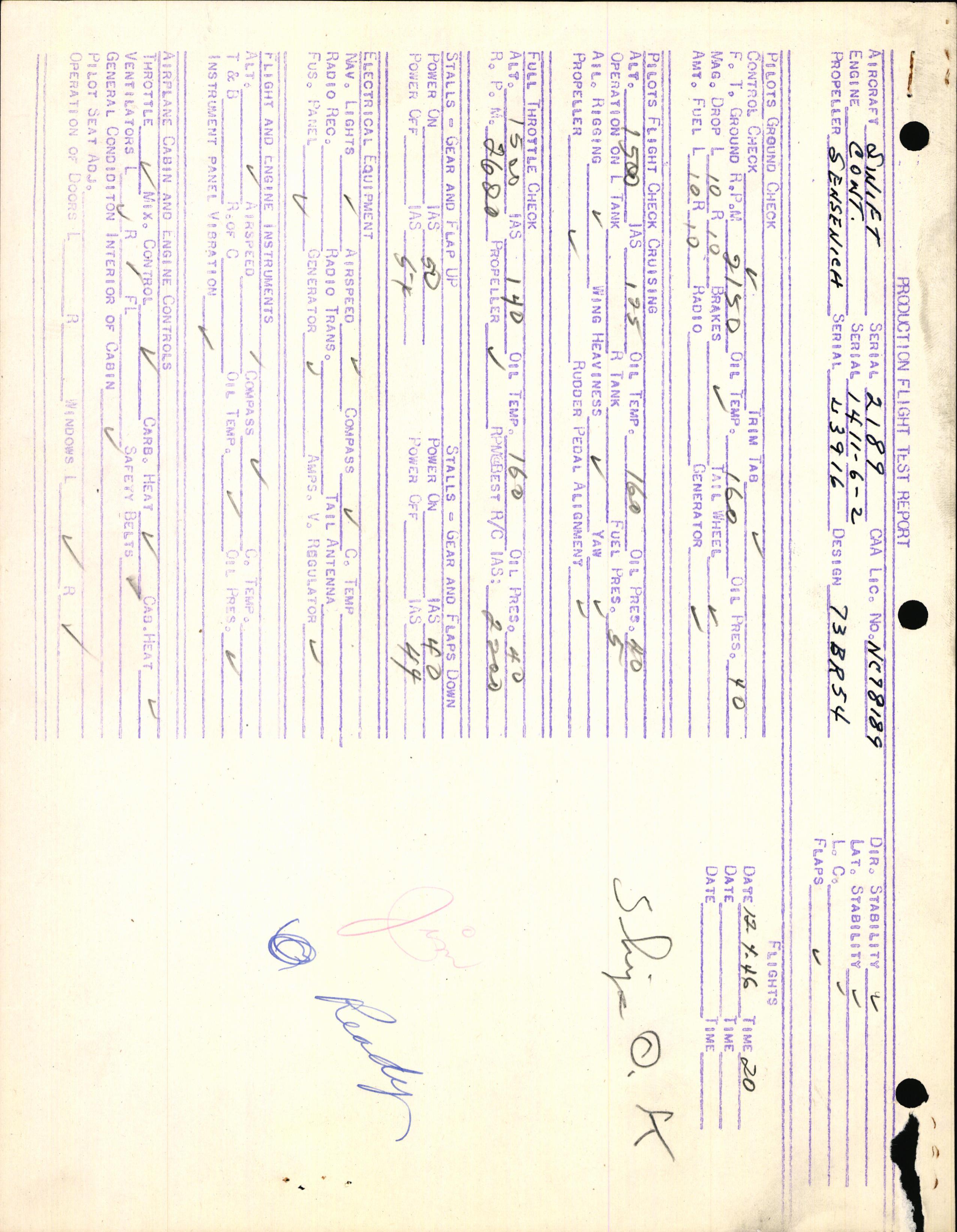 Sample page 3 from AirCorps Library document: Technical Information for Serial Number 2189