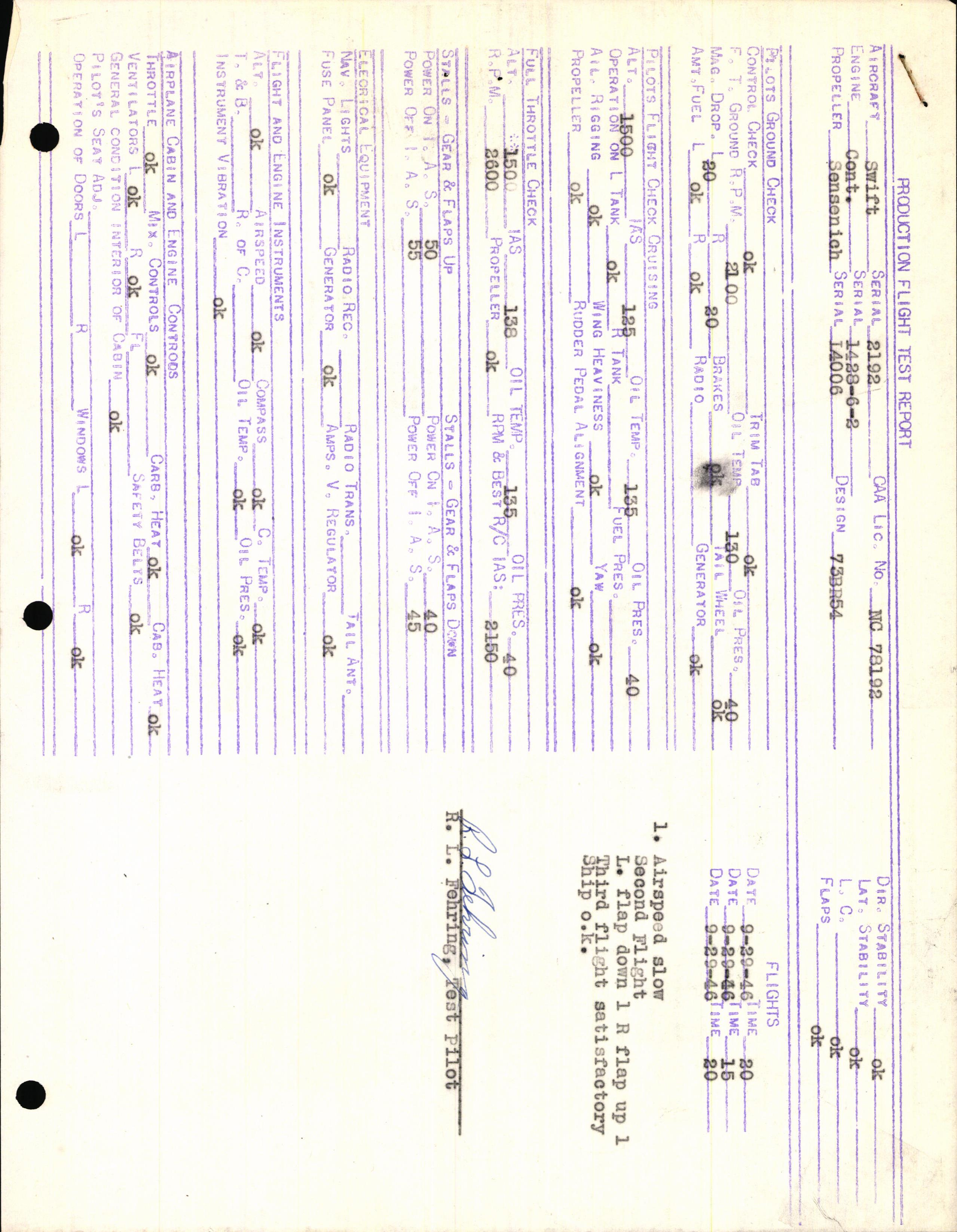 Sample page 3 from AirCorps Library document: Technical Information for Serial Number 2192