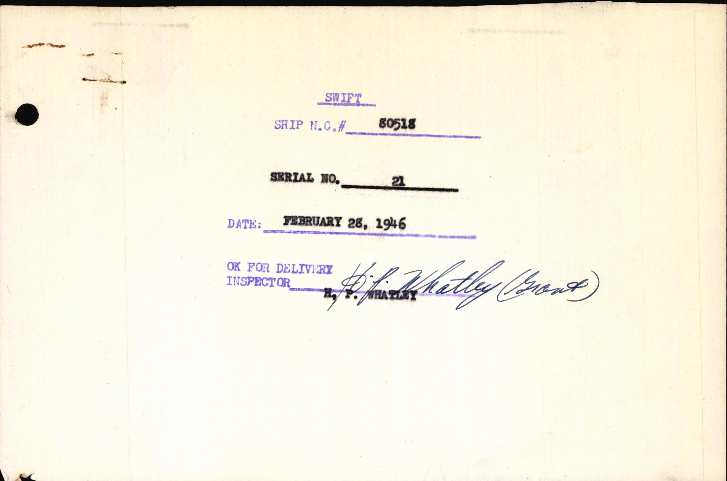 Sample page 3 from AirCorps Library document: Technical Information for Serial Number 21