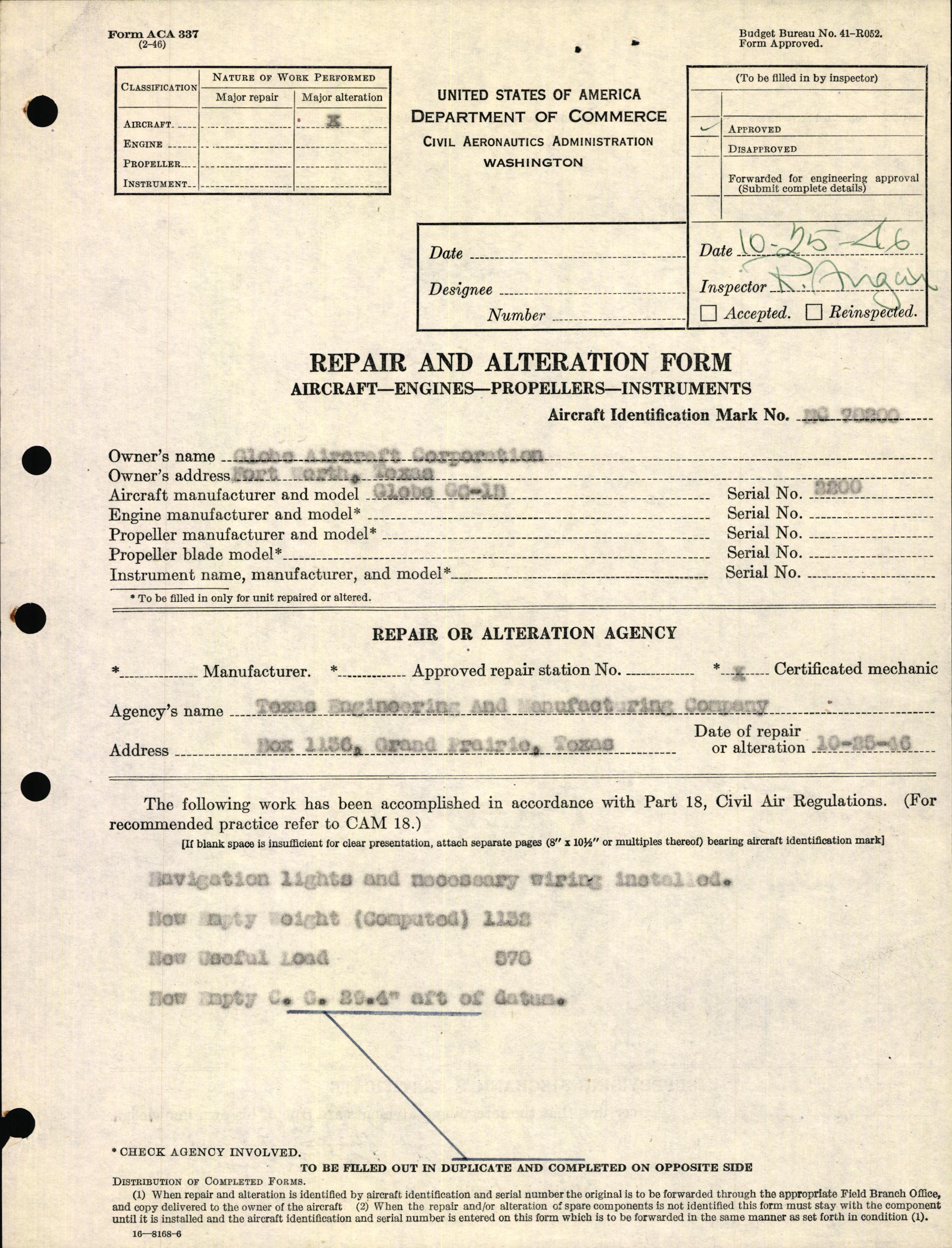 Sample page 3 from AirCorps Library document: Technical Information for Serial Number 2200