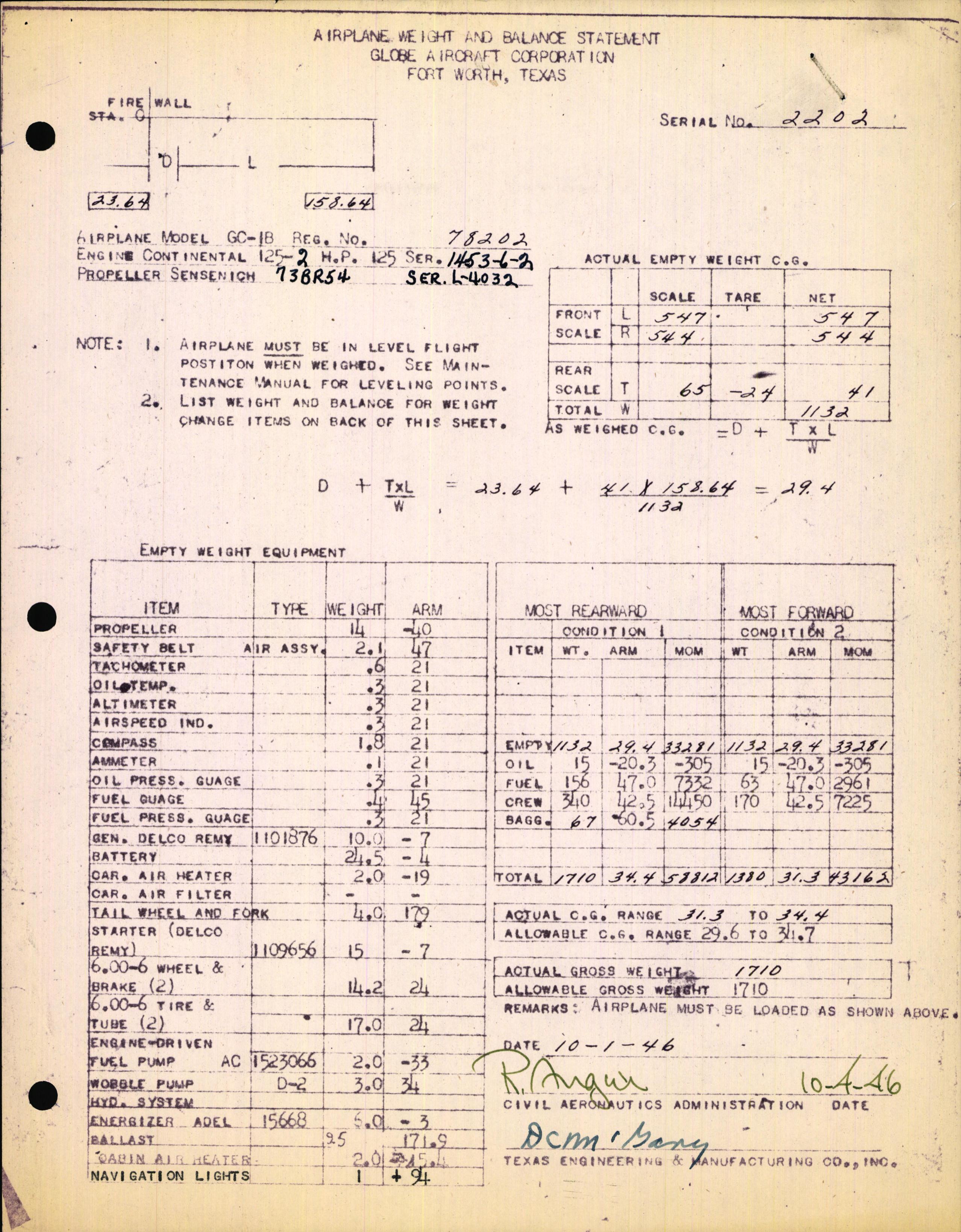 Sample page 3 from AirCorps Library document: Technical Information for Serial Number 2202