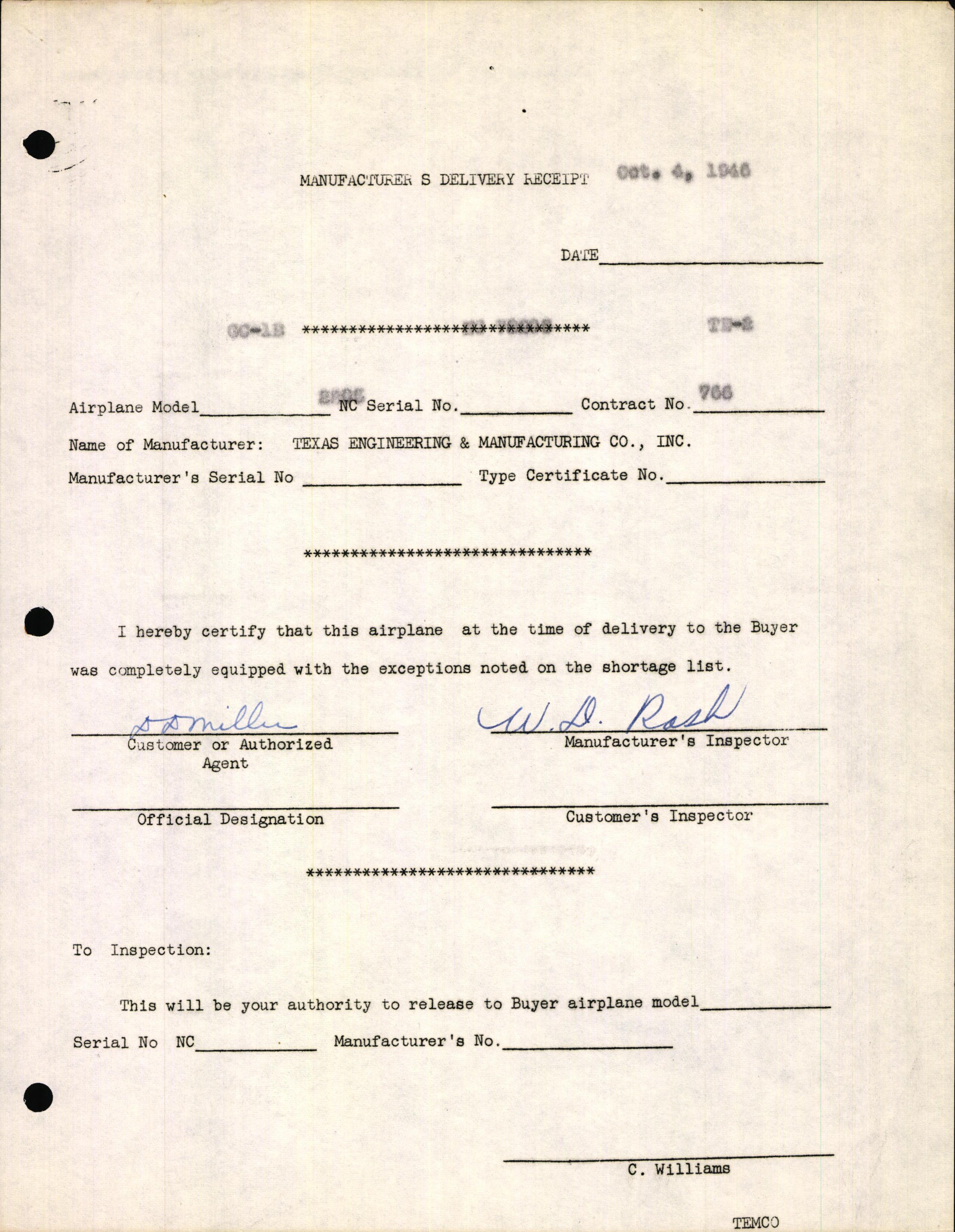 Sample page 3 from AirCorps Library document: Technical Information for Serial Number 2205