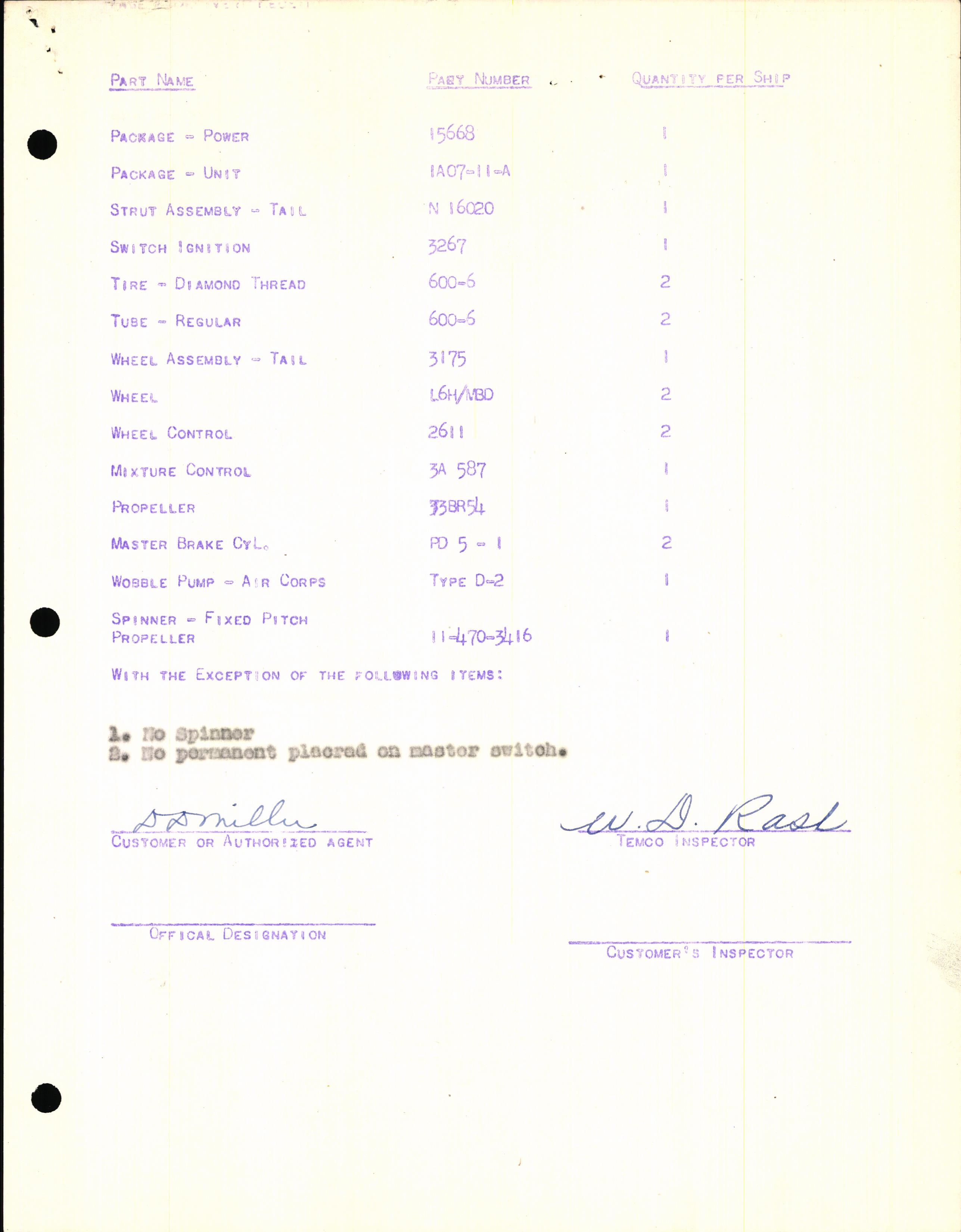 Sample page 3 from AirCorps Library document: Technical Information for Serial Number 2206