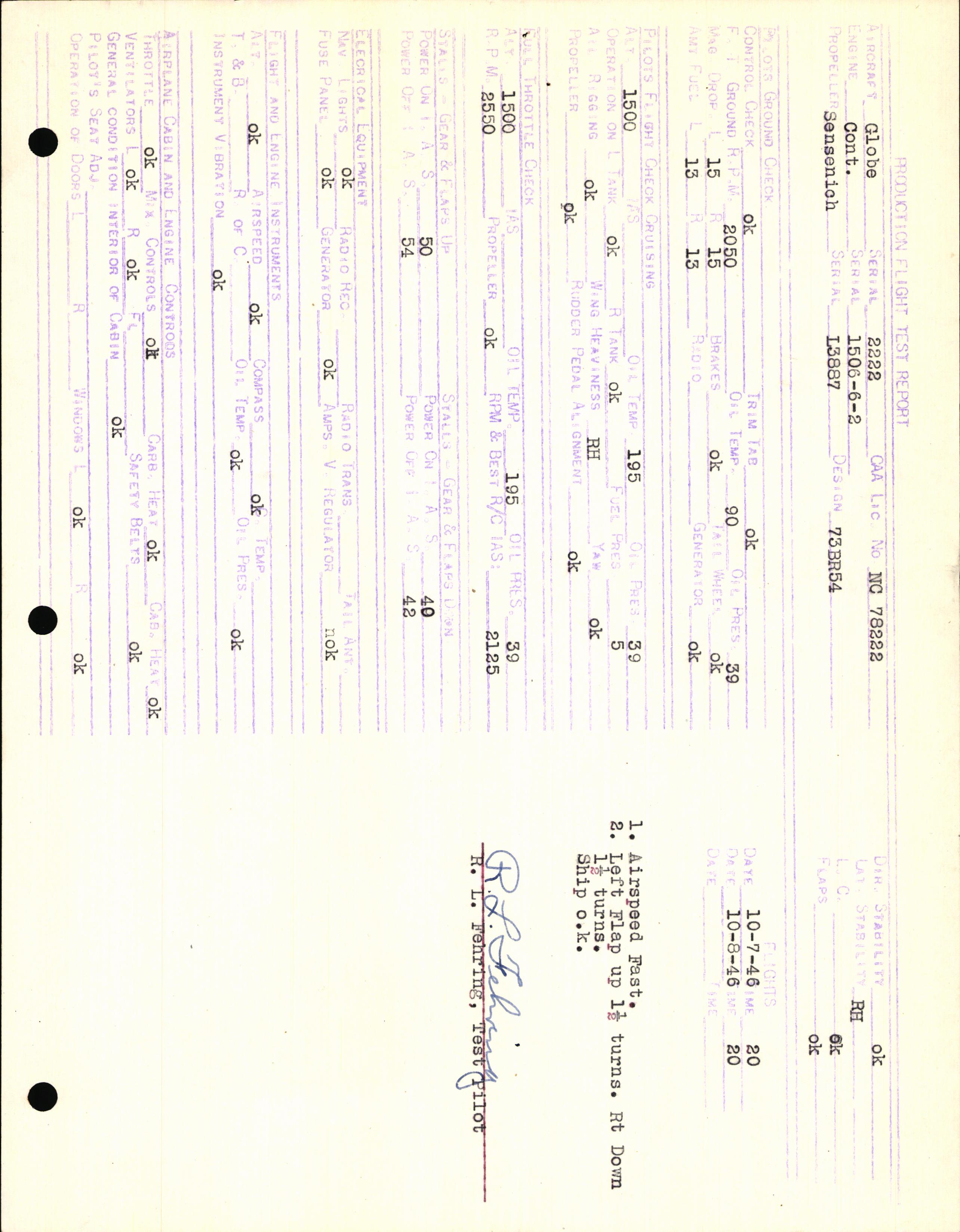 Sample page 3 from AirCorps Library document: Technical Information for Serial Number 2222
