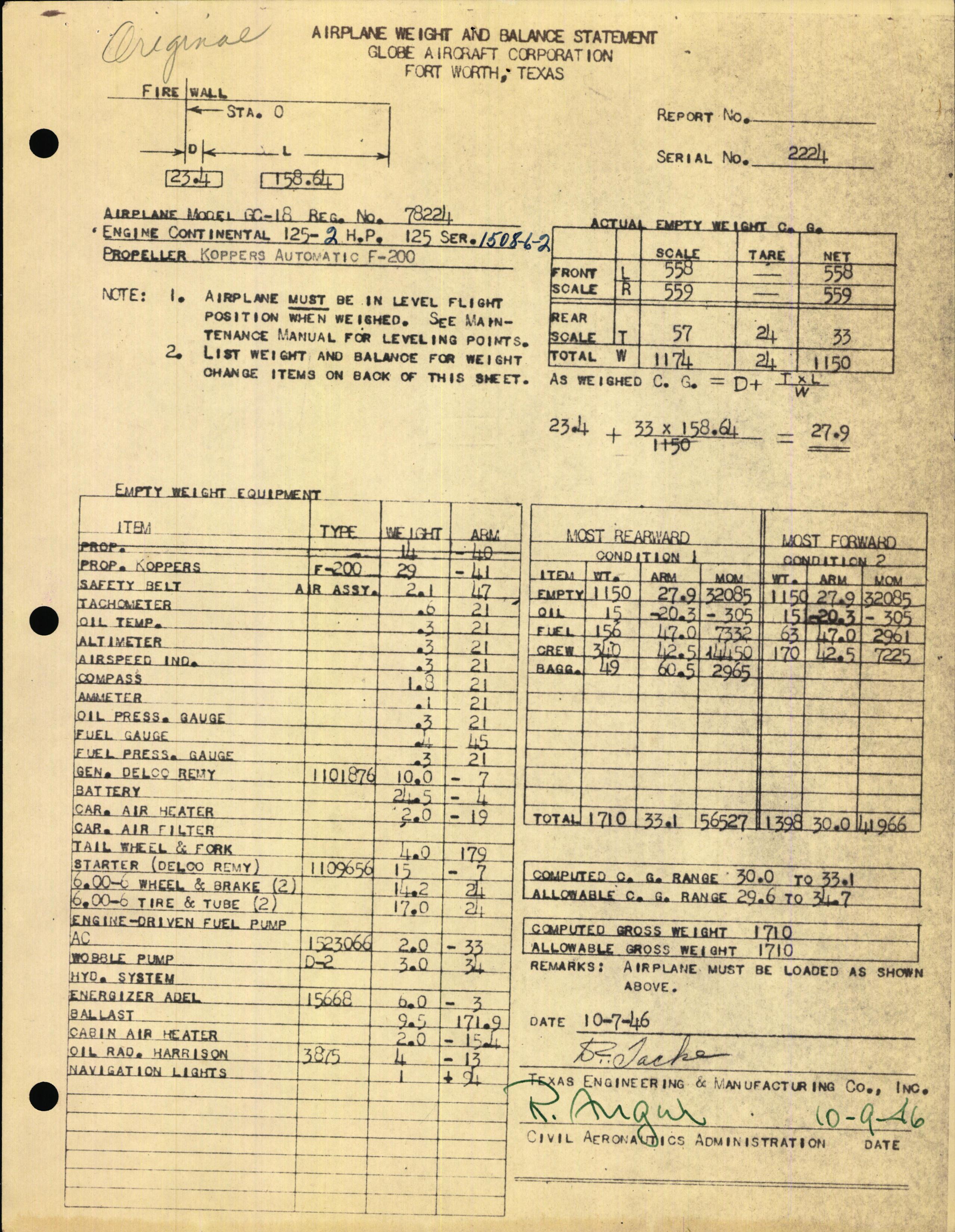 Sample page 3 from AirCorps Library document: Technical Information for Serial Number 2224