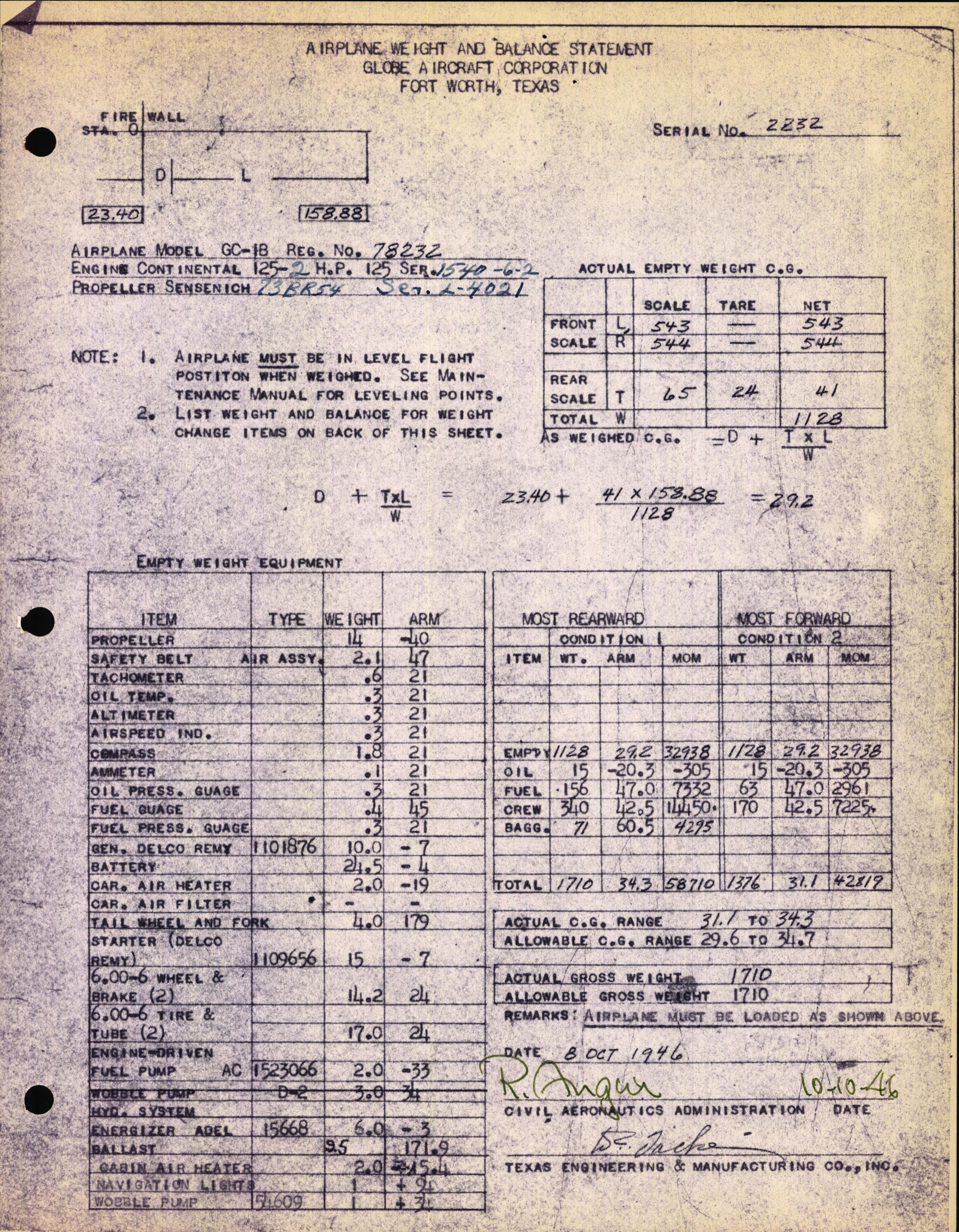 Sample page 3 from AirCorps Library document: Technical Information for Serial Number 2232