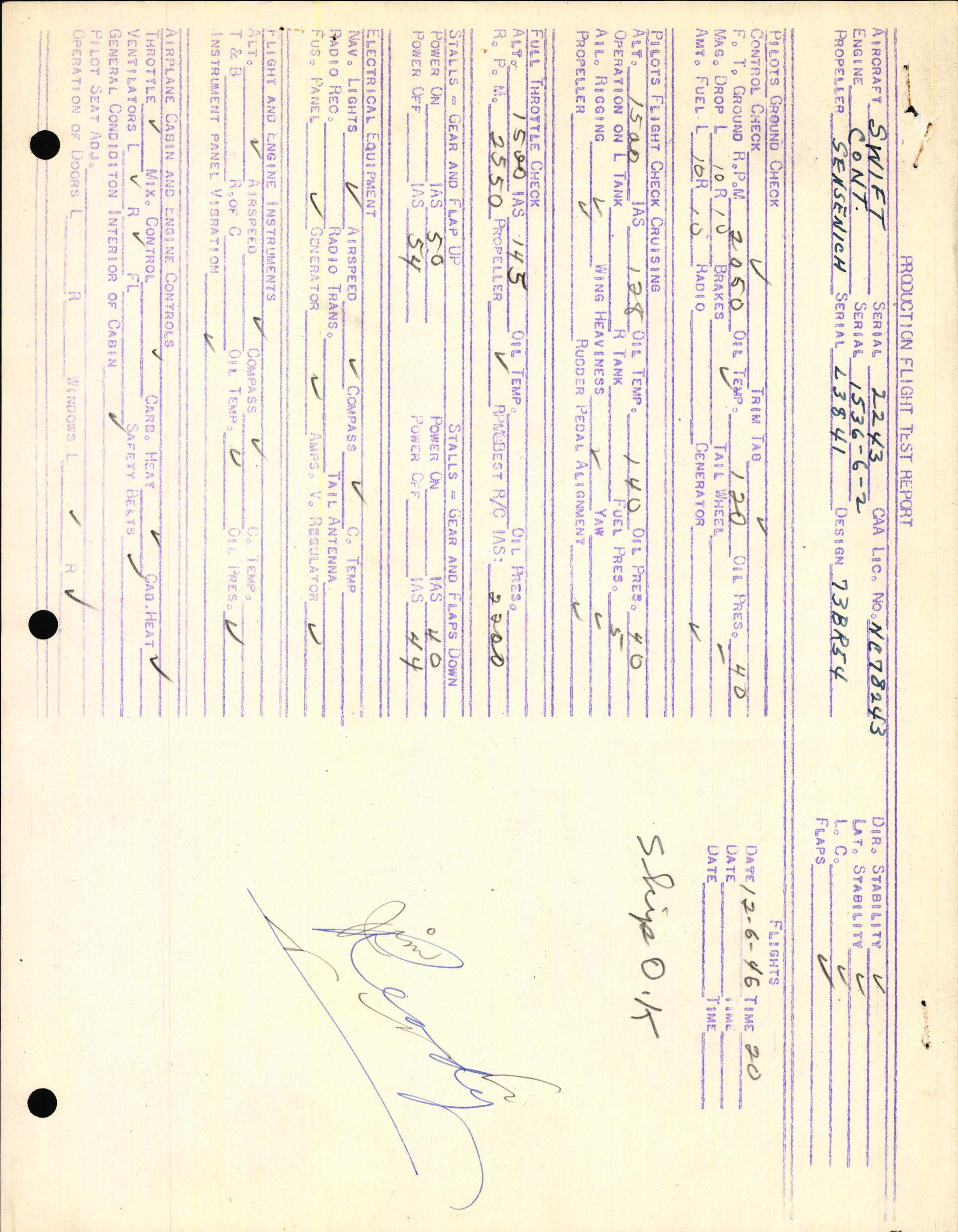 Sample page 3 from AirCorps Library document: Technical Information for Serial Number 2243