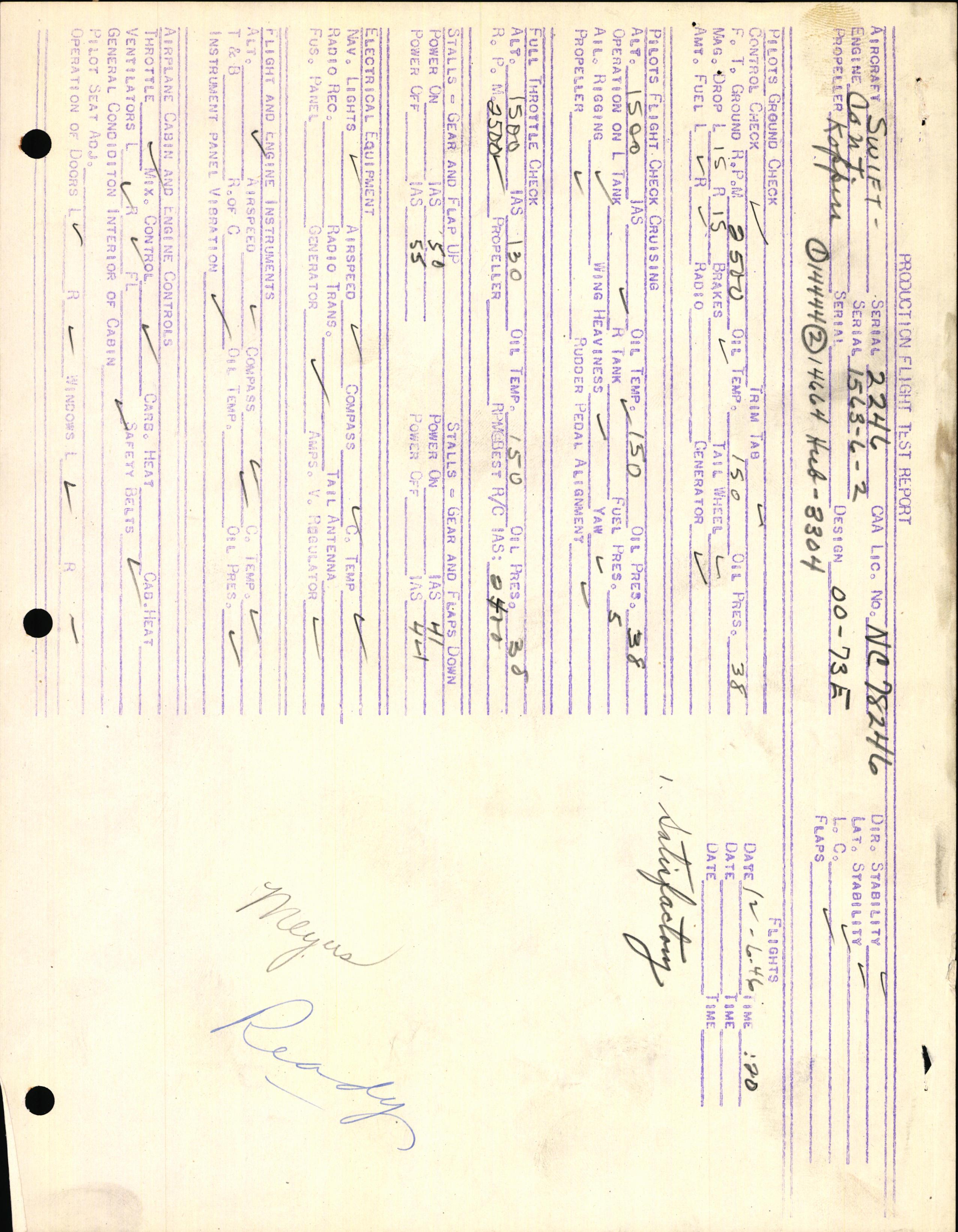 Sample page 3 from AirCorps Library document: Technical Information for Serial Number 2246