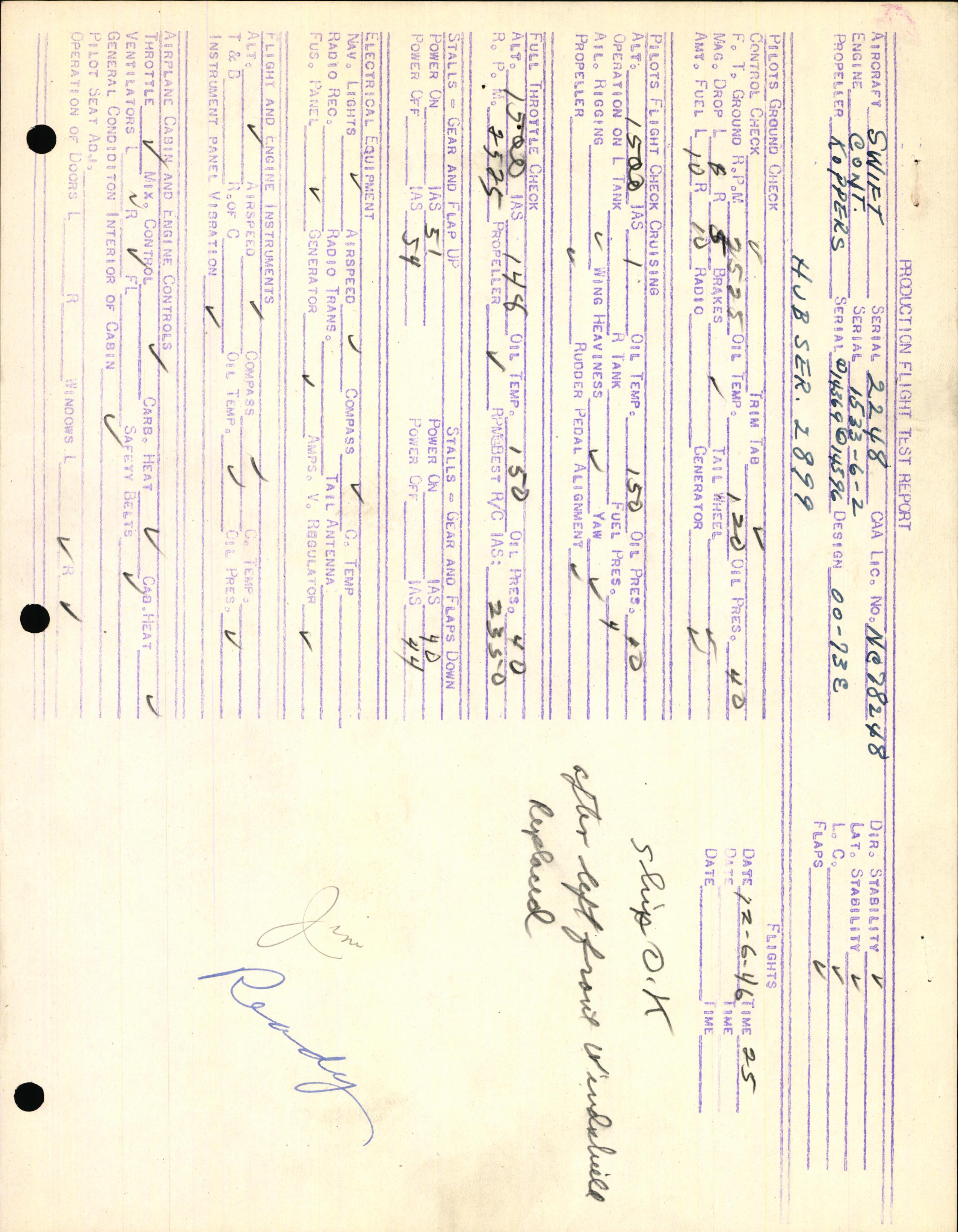 Sample page 3 from AirCorps Library document: Technical Information for Serial Number 2248