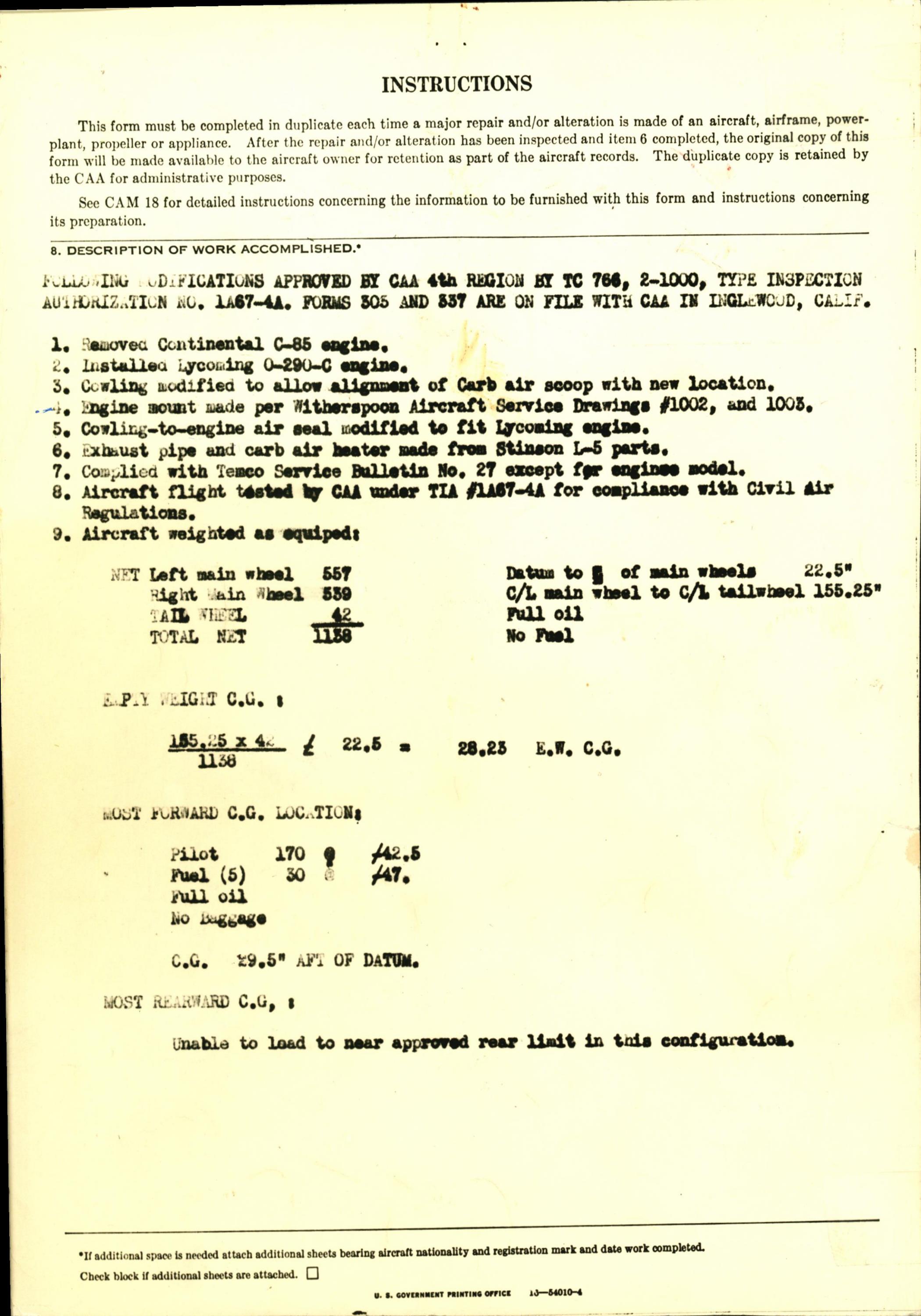 Sample page 4 from AirCorps Library document: Technical Information for Serial Number 224