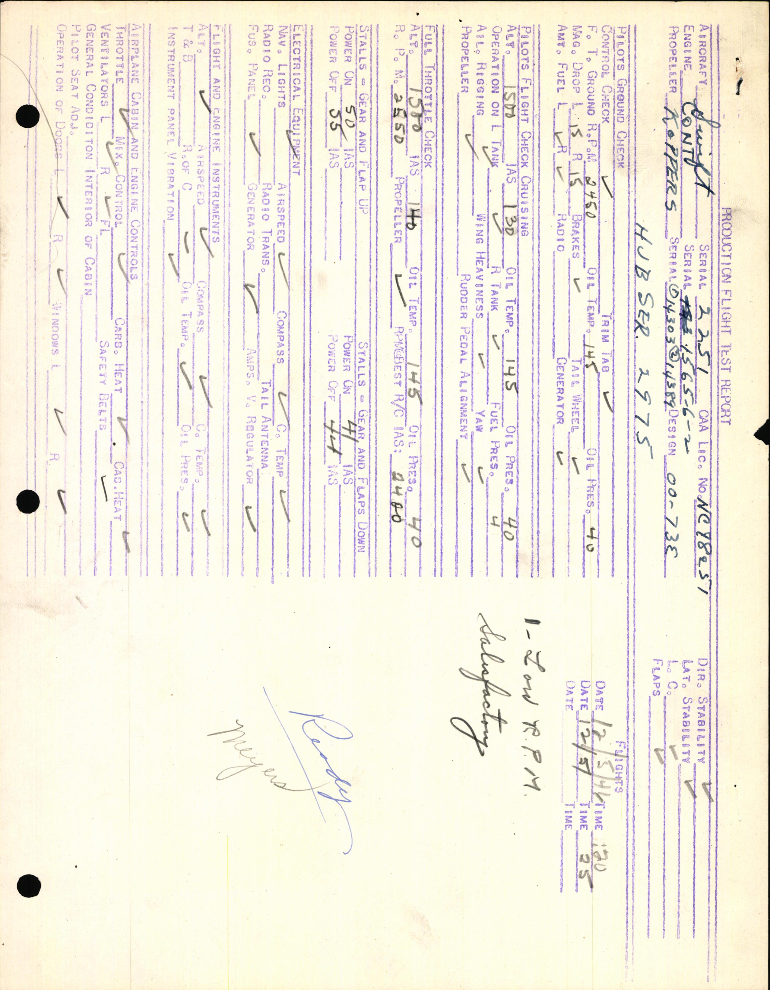 Sample page 3 from AirCorps Library document: Technical Information for Serial Number 2251