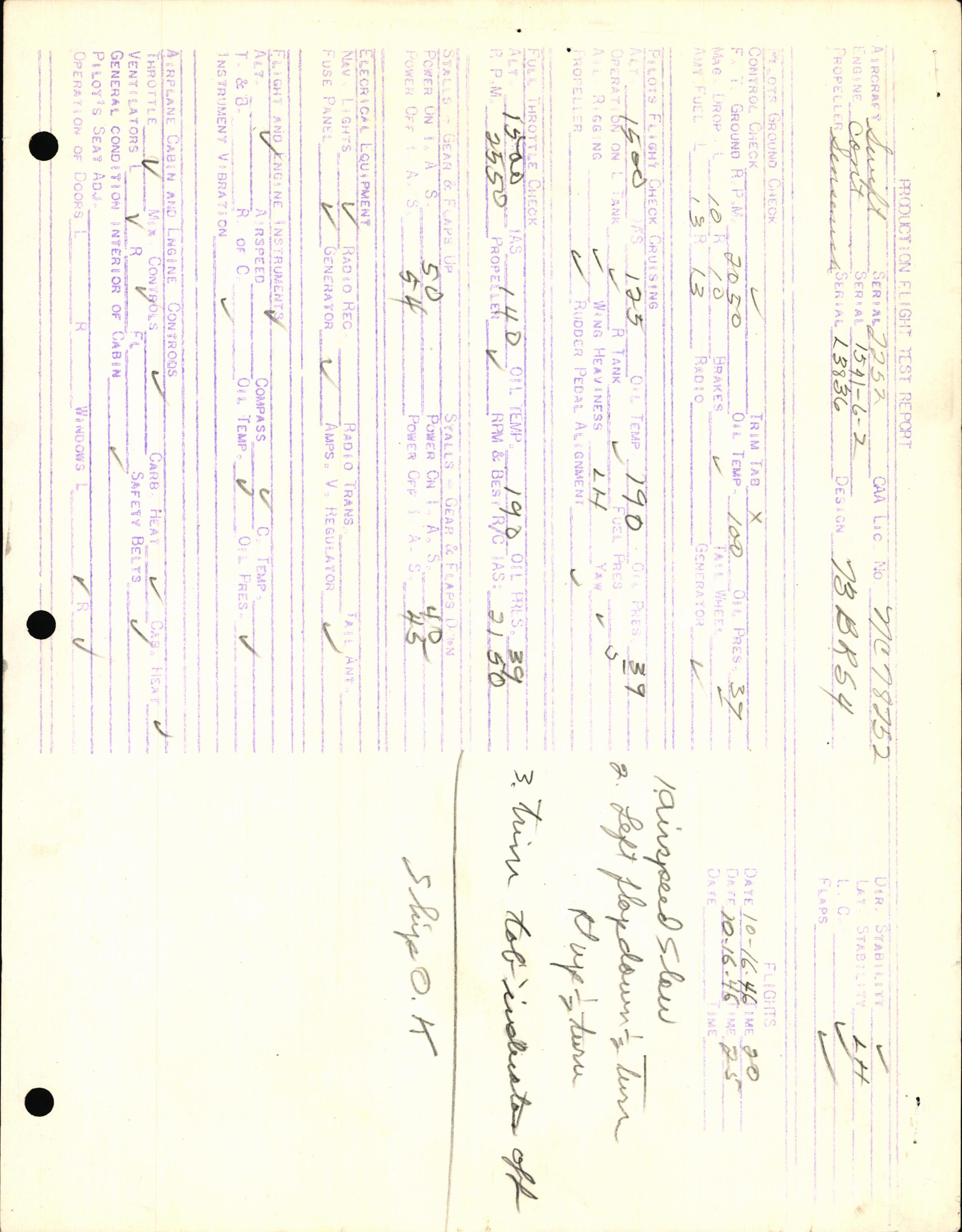 Sample page 3 from AirCorps Library document: Technical Information for Serial Number 2252