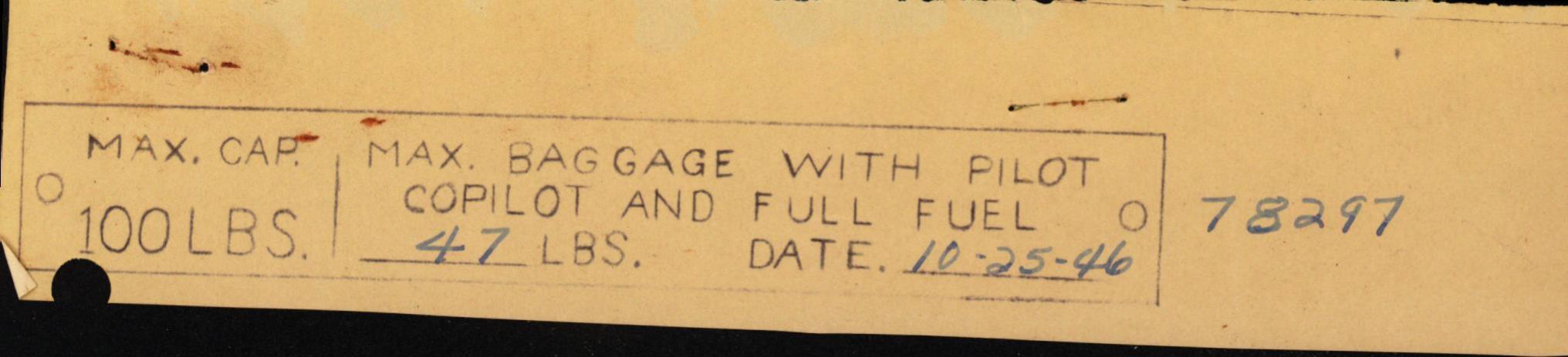 Sample page 1 from AirCorps Library document: Technical Information for Serial Number 2297