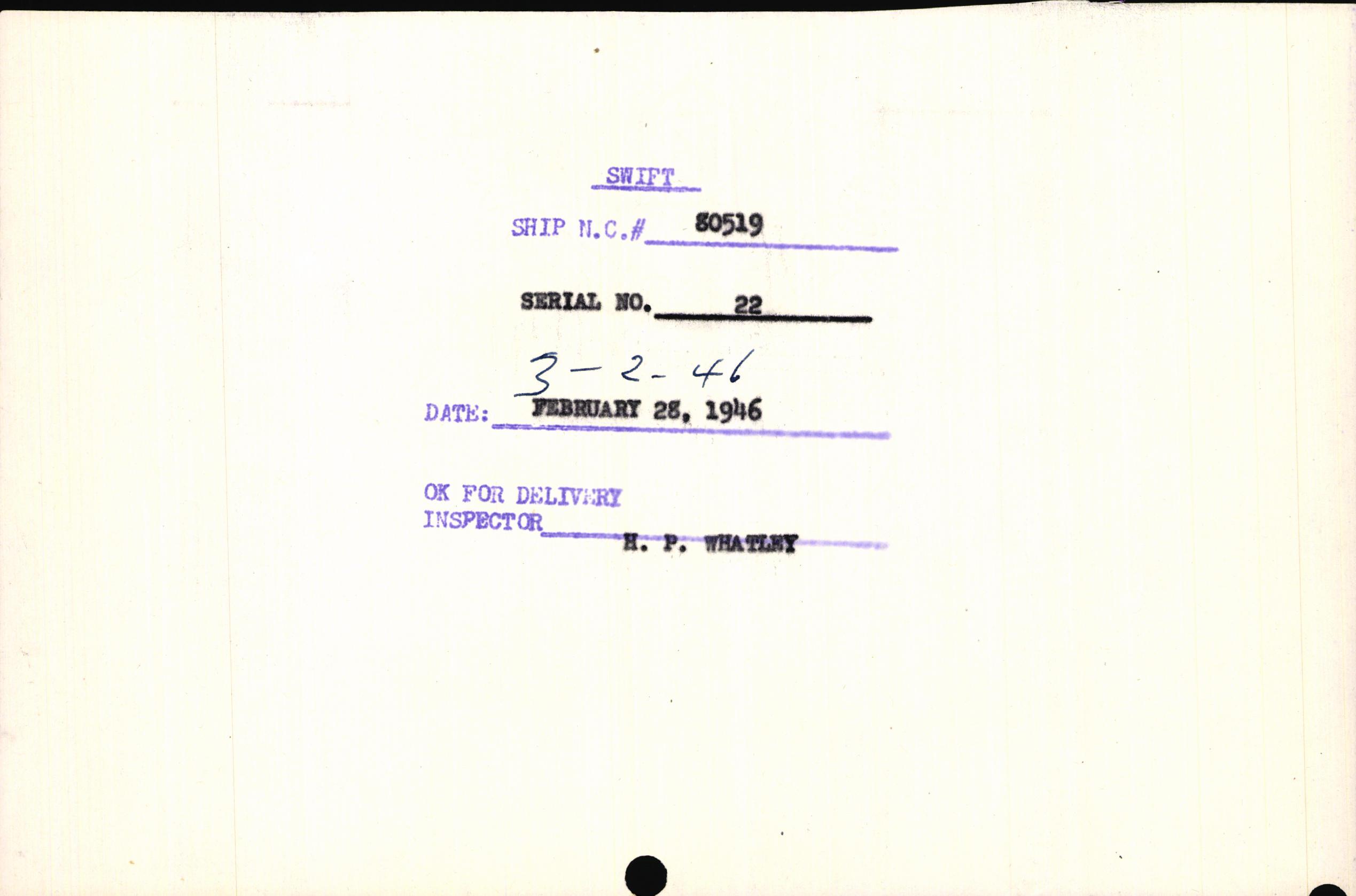 Sample page 3 from AirCorps Library document: Technical Information for Serial Number 22