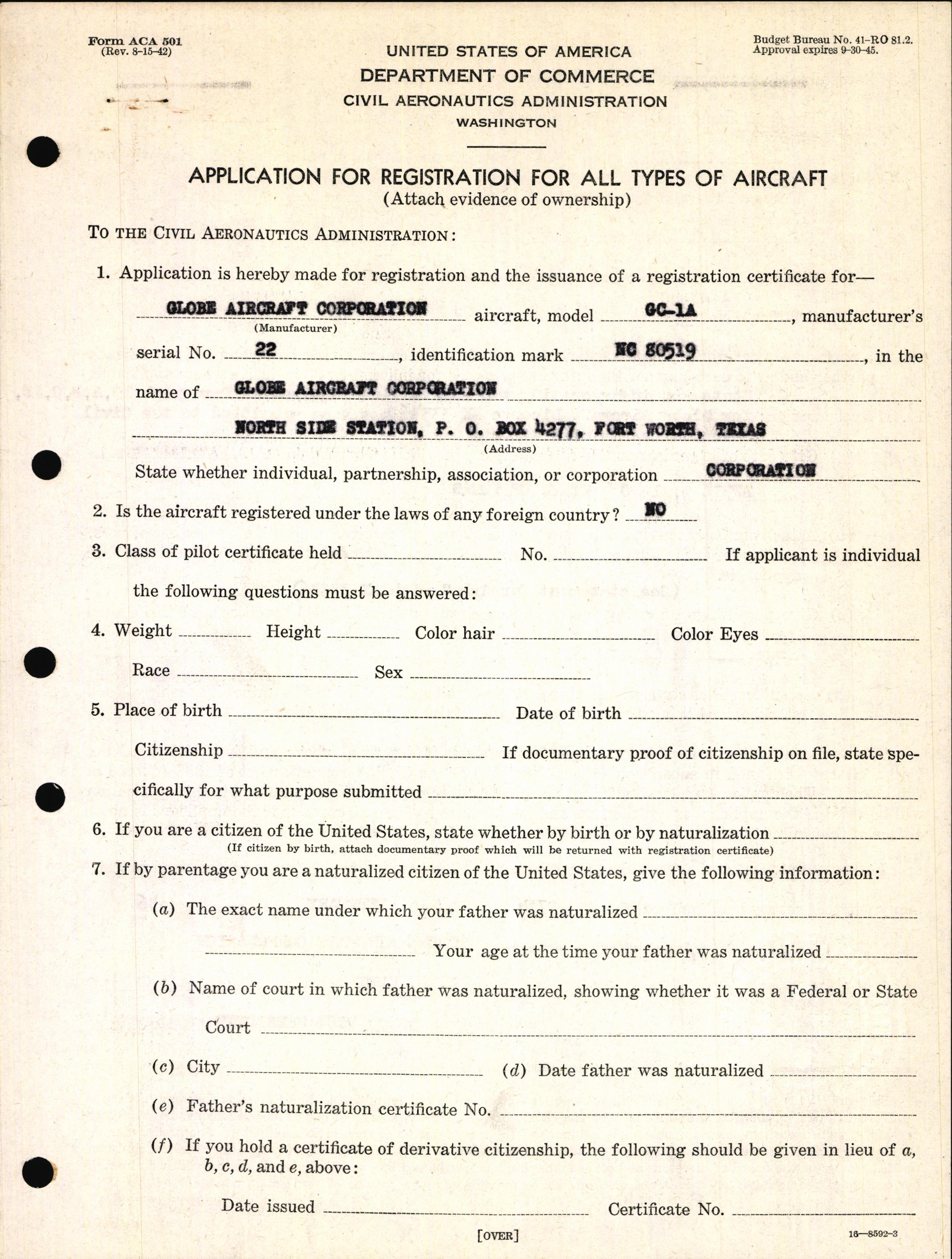 Sample page 5 from AirCorps Library document: Technical Information for Serial Number 22