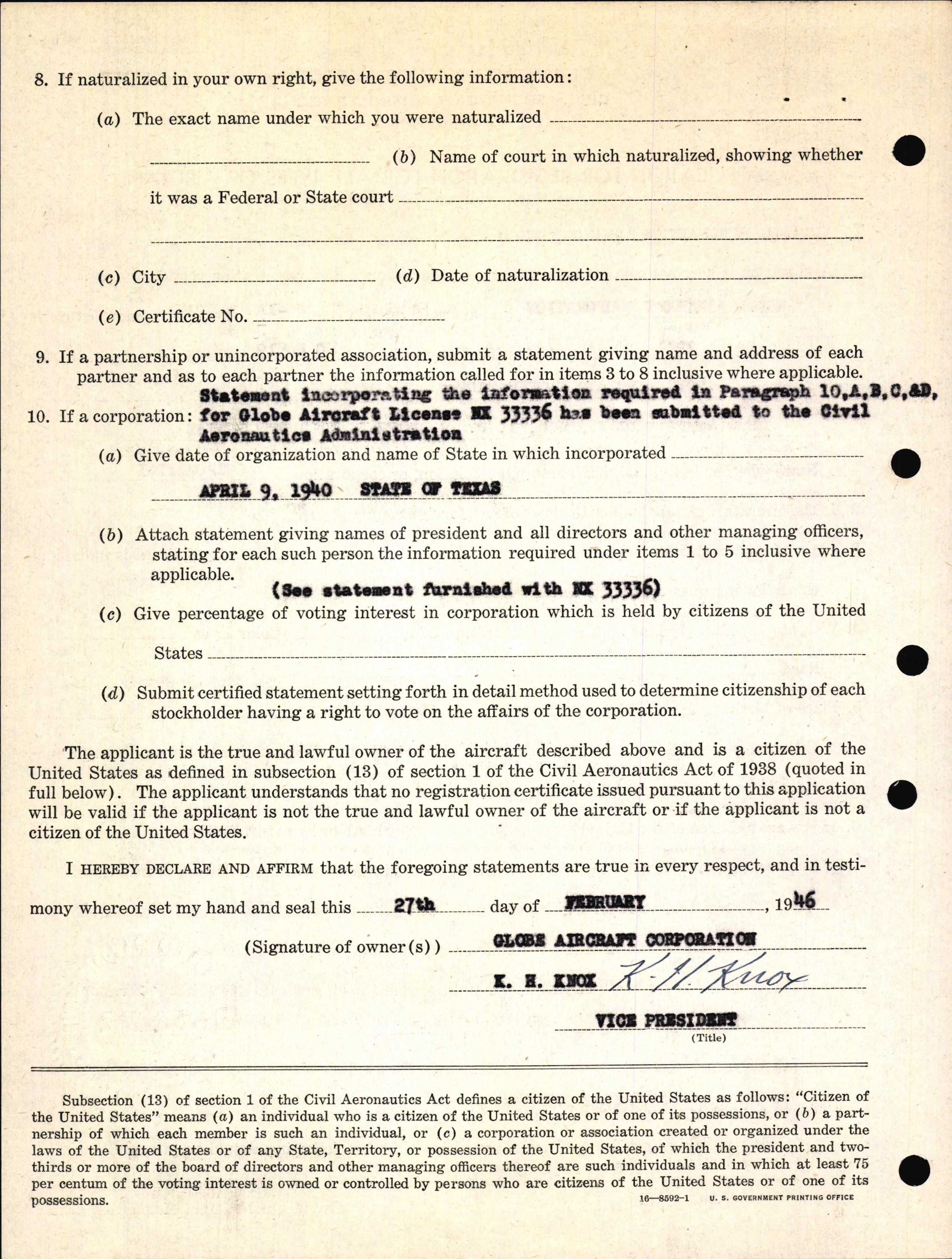 Sample page 6 from AirCorps Library document: Technical Information for Serial Number 22