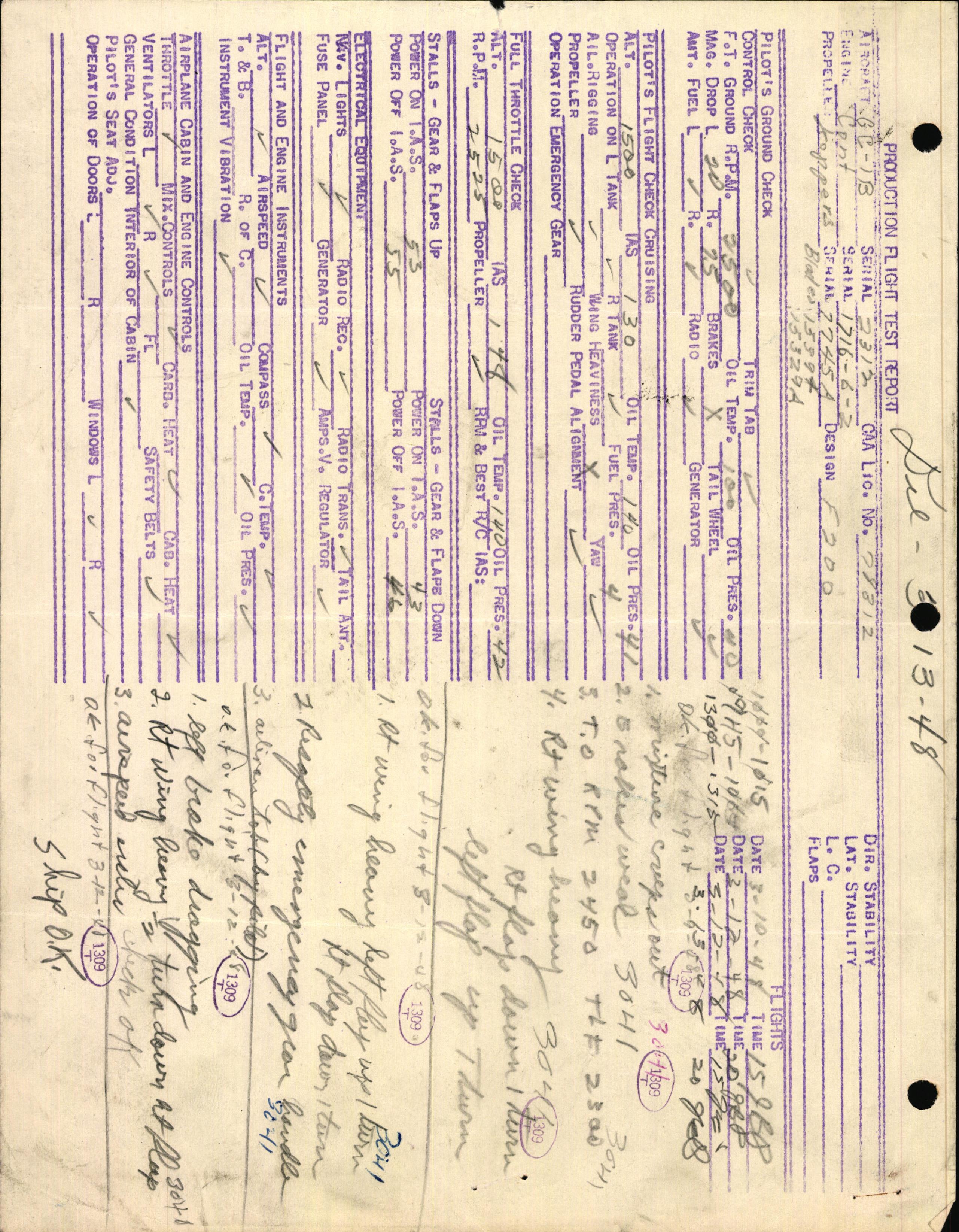 Sample page 3 from AirCorps Library document: Technical Information for Serial Number 2312