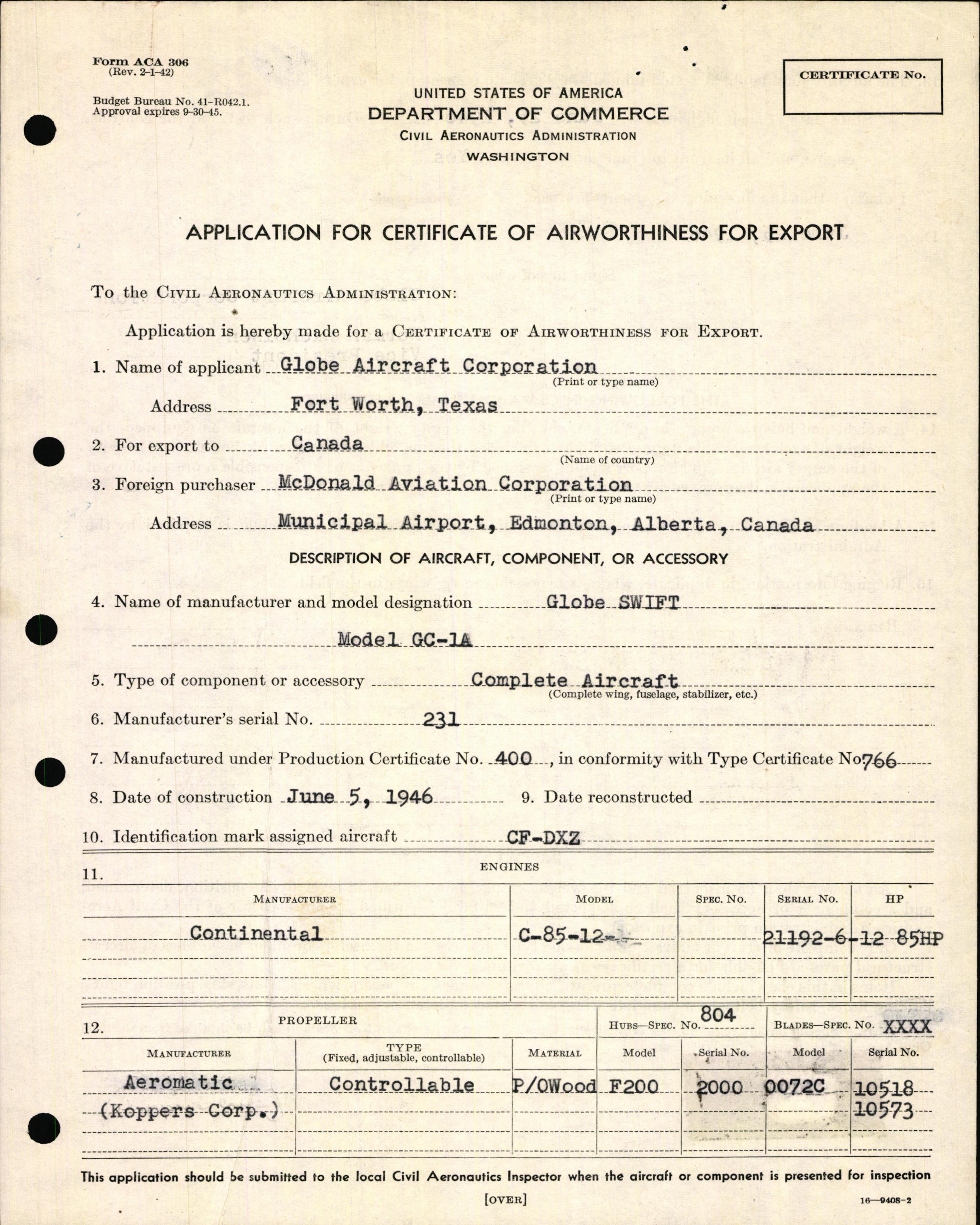 Sample page 5 from AirCorps Library document: Technical Information for Serial Number 231