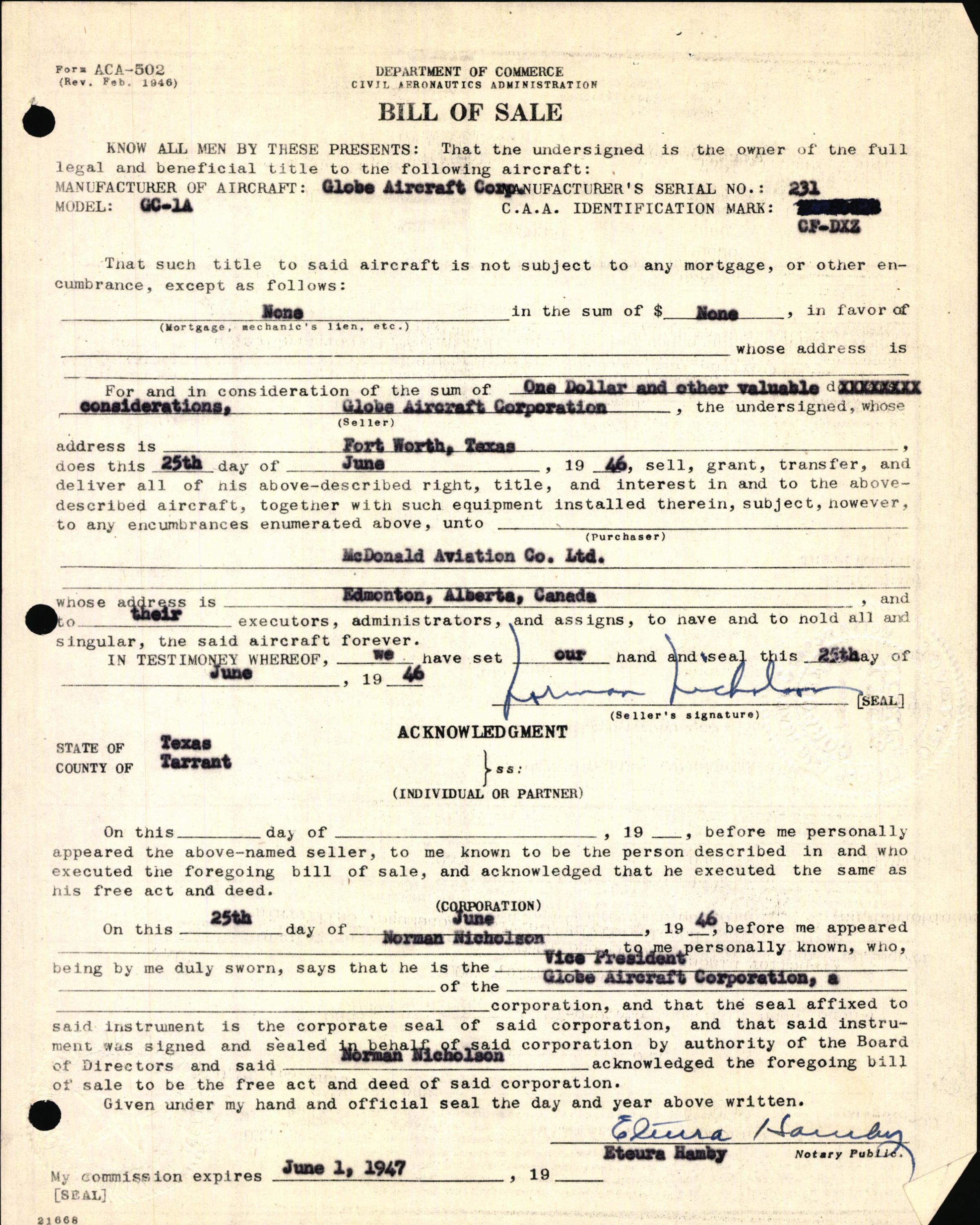 Sample page 7 from AirCorps Library document: Technical Information for Serial Number 231