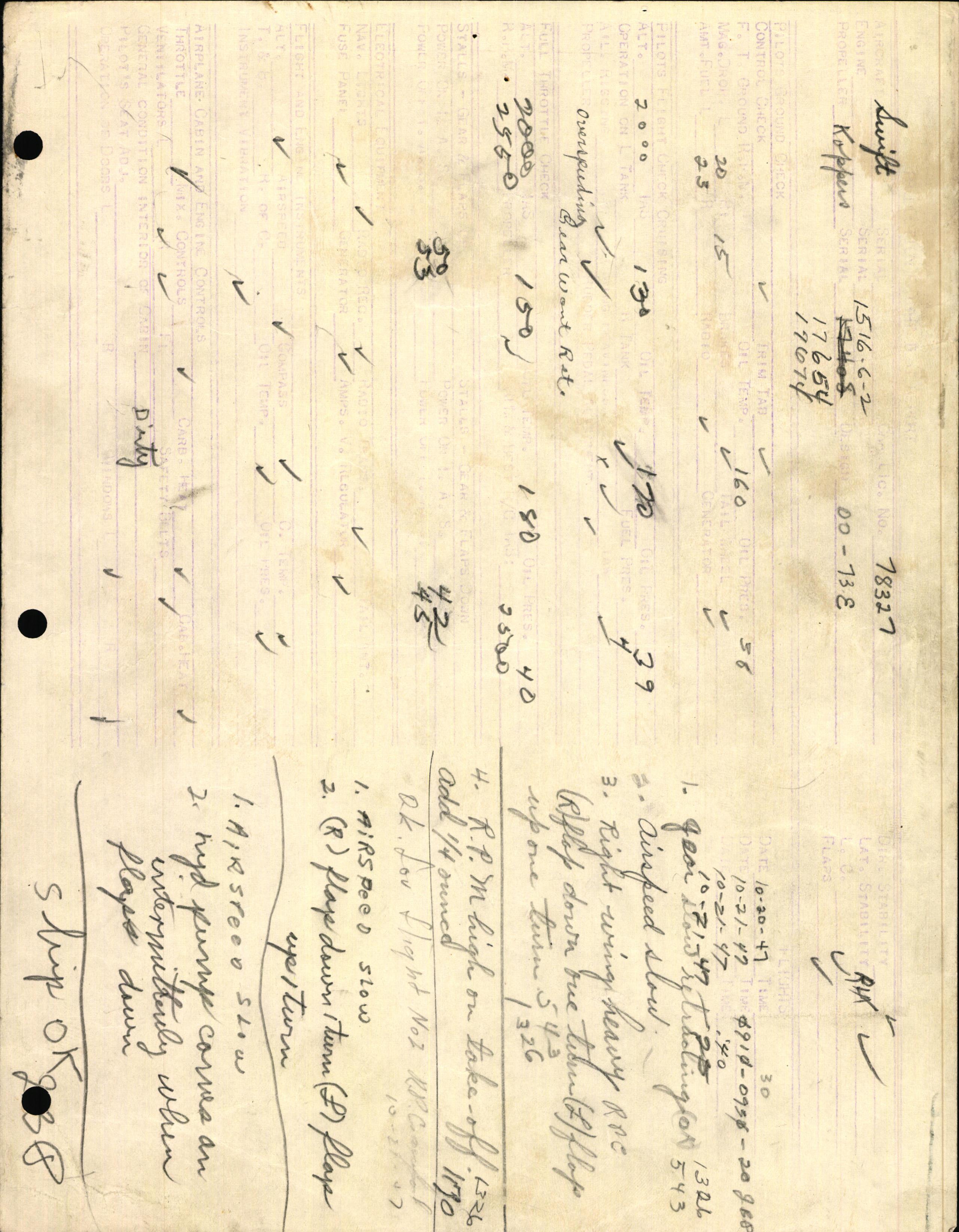 Sample page 3 from AirCorps Library document: Technical Information for Serial Number 2327