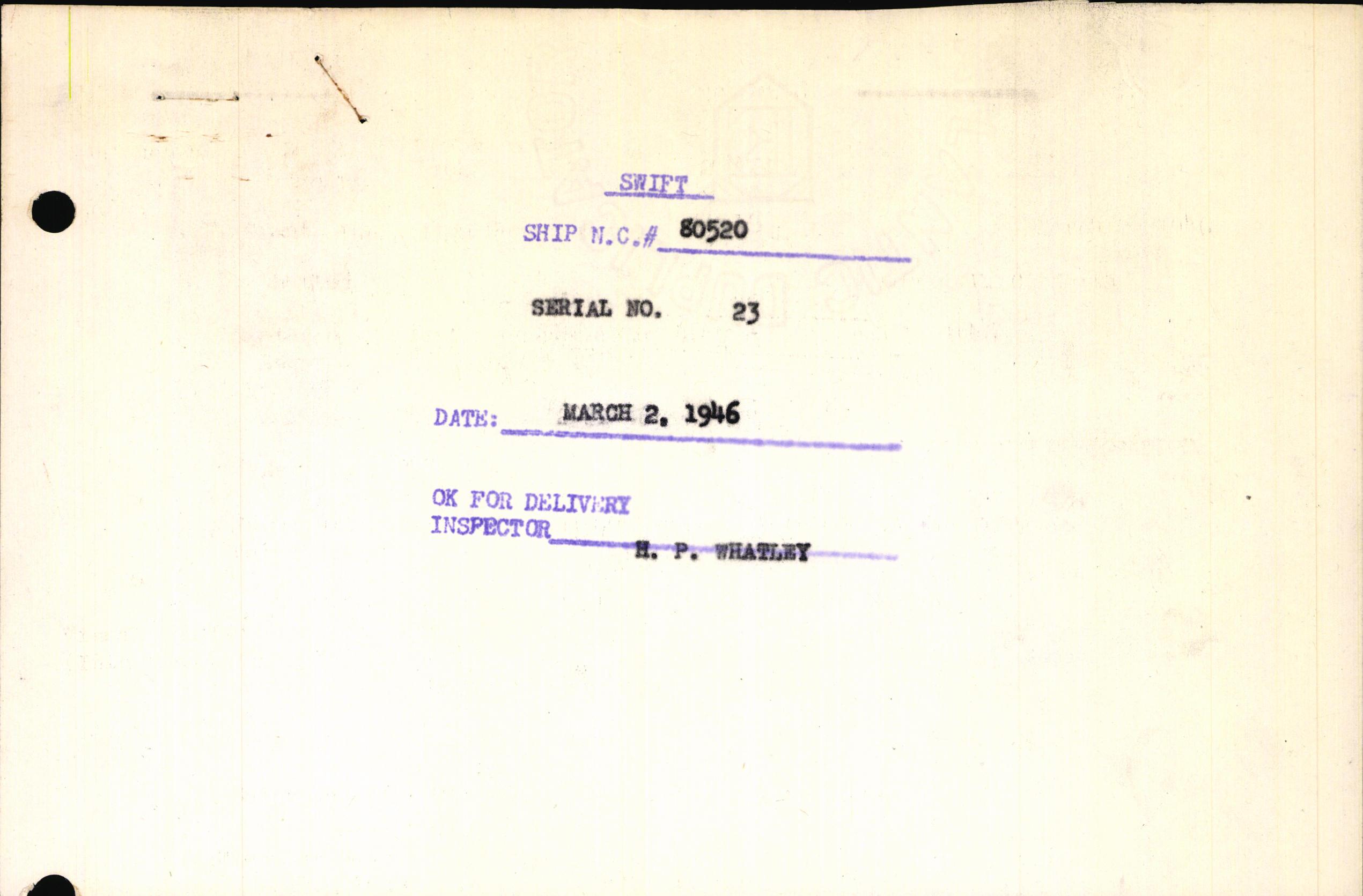 Sample page 3 from AirCorps Library document: Technical Information for Serial Number 23