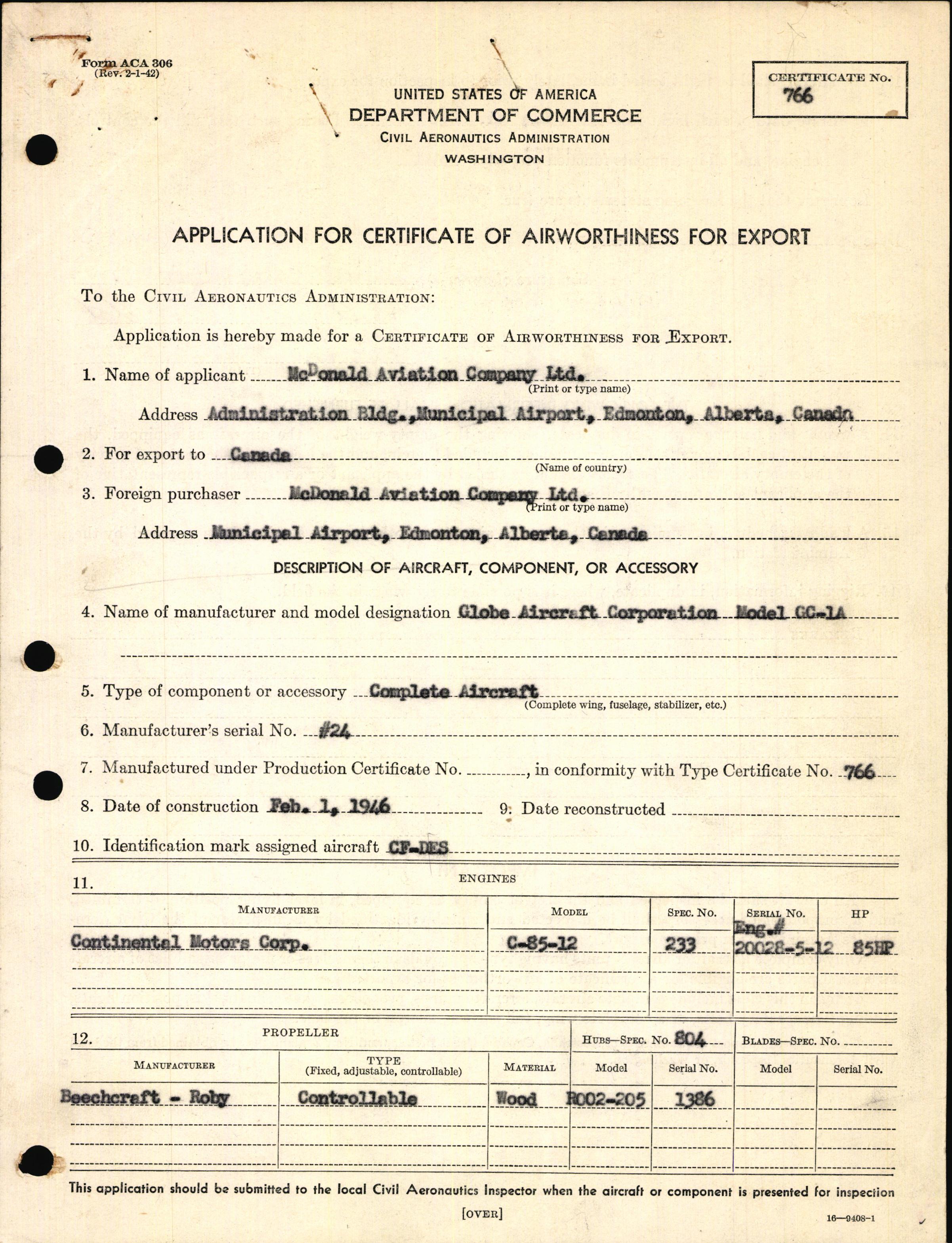 Sample page 3 from AirCorps Library document: Technical Information for Serial Number 24