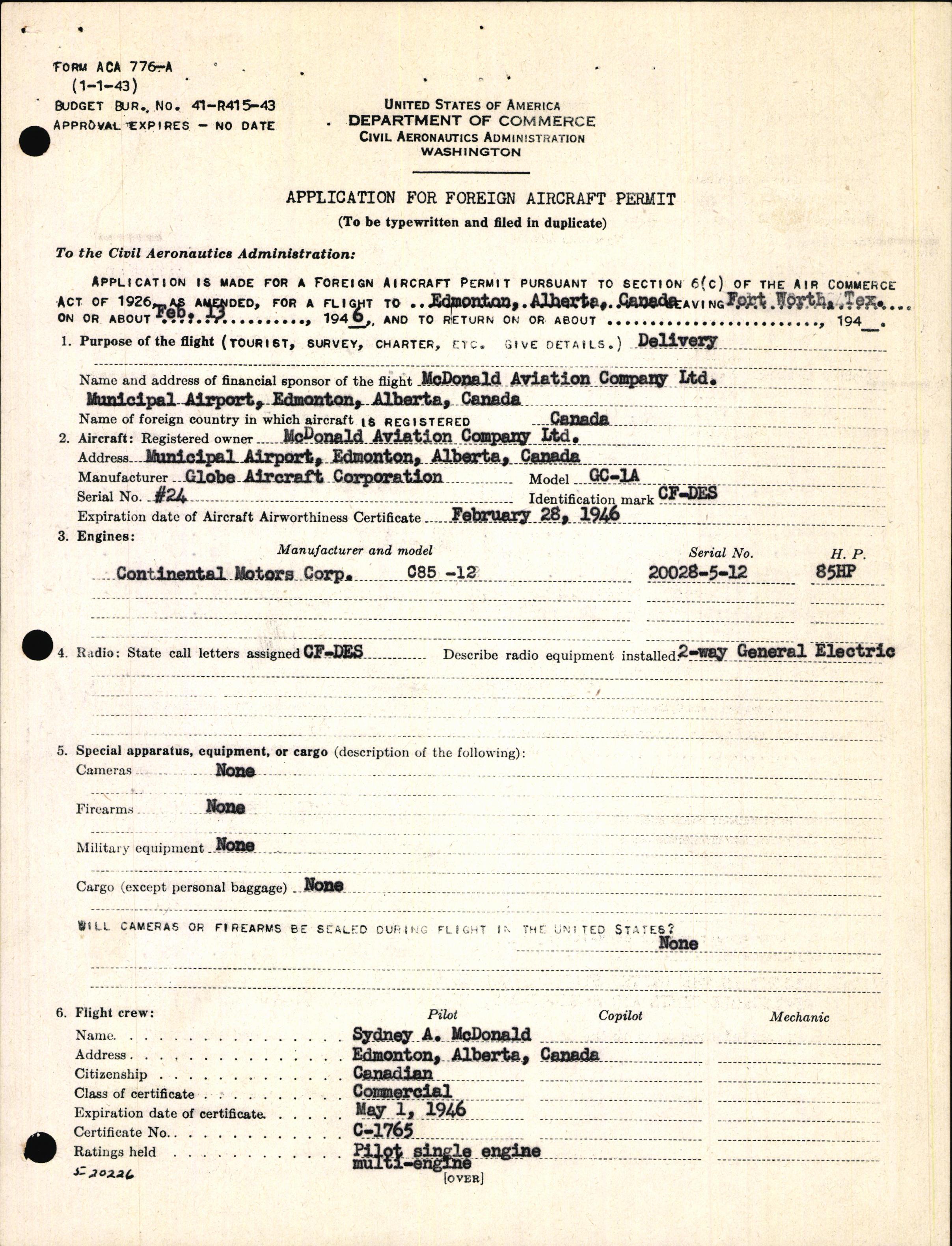 Sample page 5 from AirCorps Library document: Technical Information for Serial Number 24