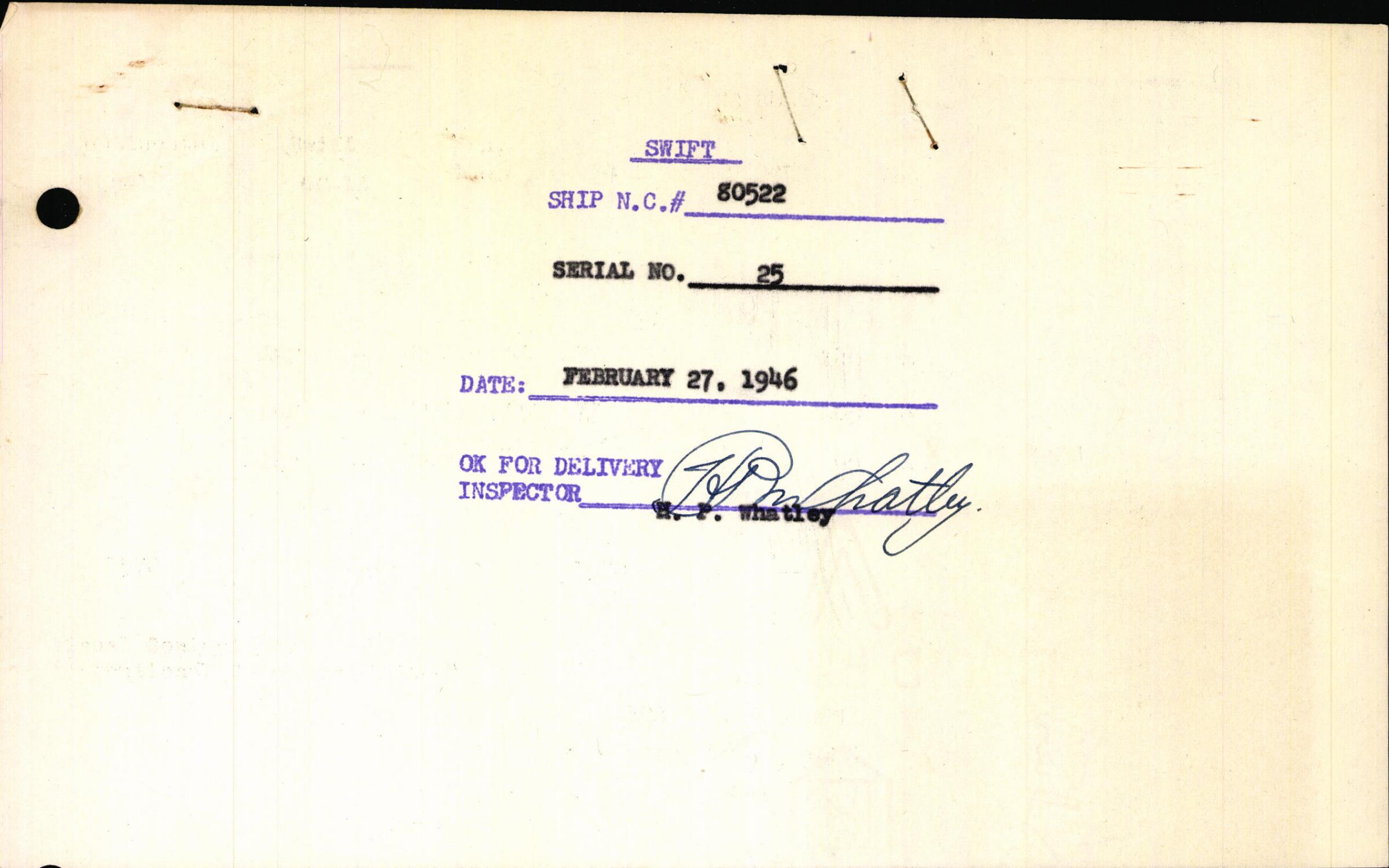 Sample page 3 from AirCorps Library document: Technical Information for Serial Number 25