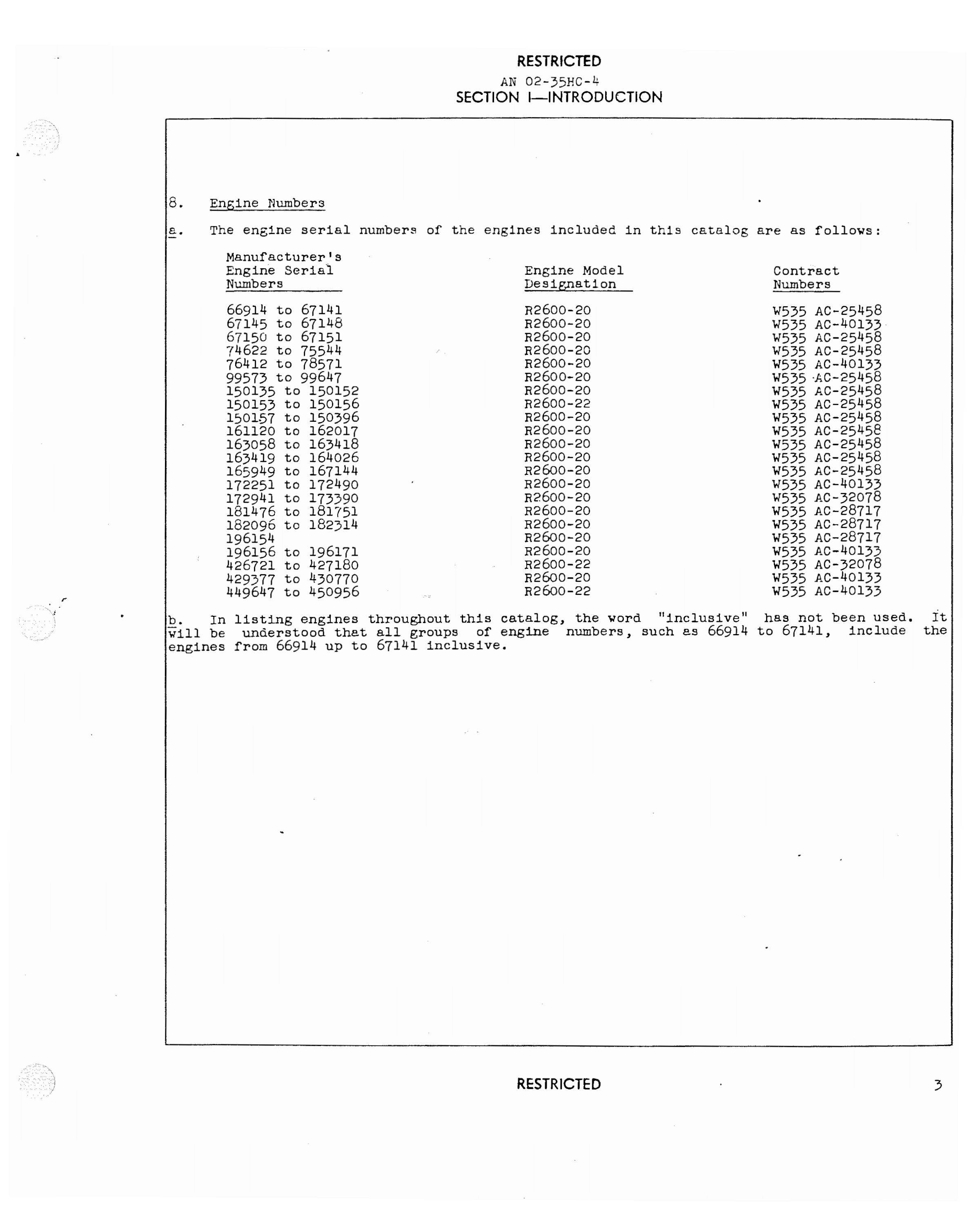 Sample page 7 from AirCorps Library document: Parts Catalog for Aircraft Engines Models R2600-20 and R-2600-22