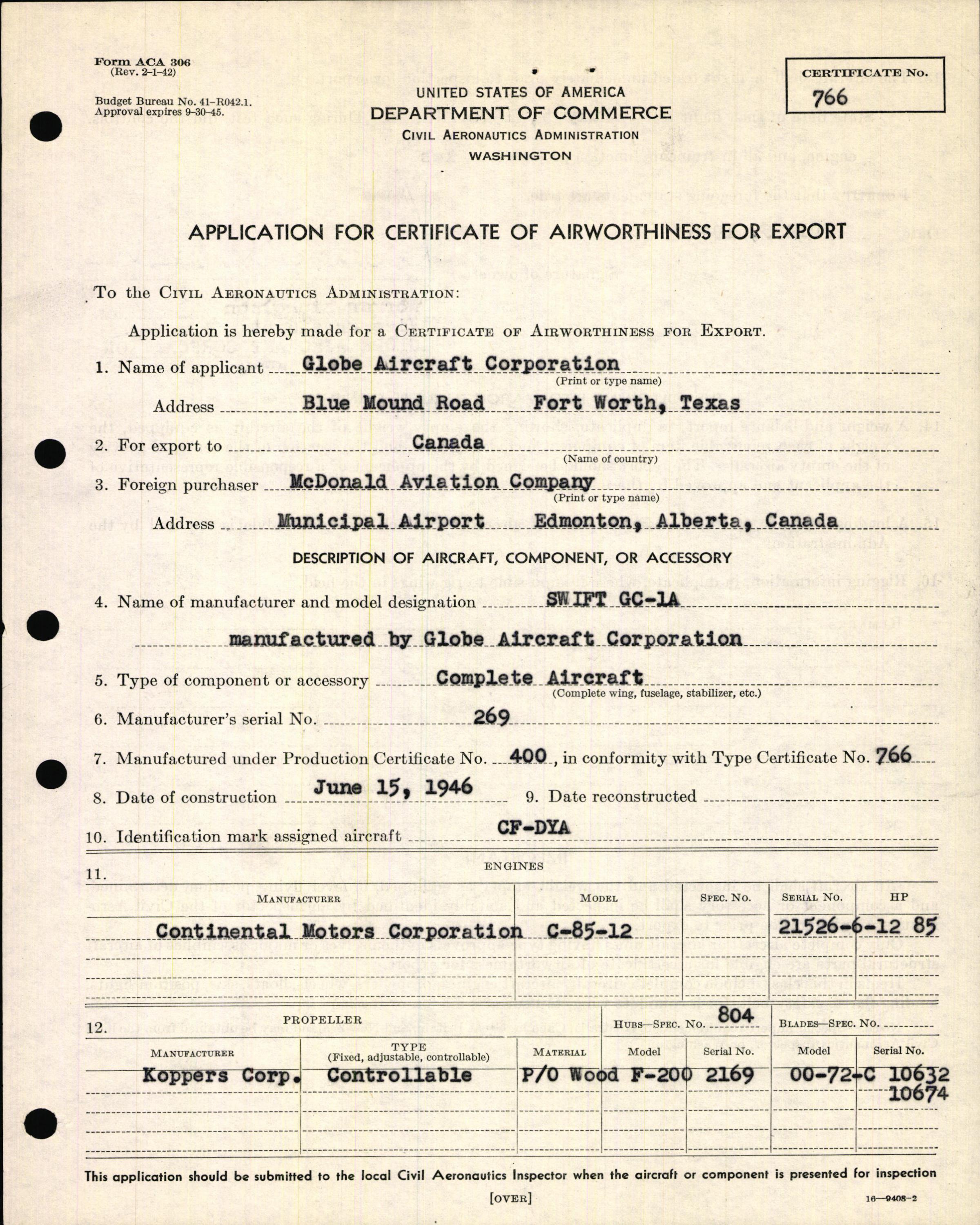 Sample page 5 from AirCorps Library document: Technical Information for Serial Number 269