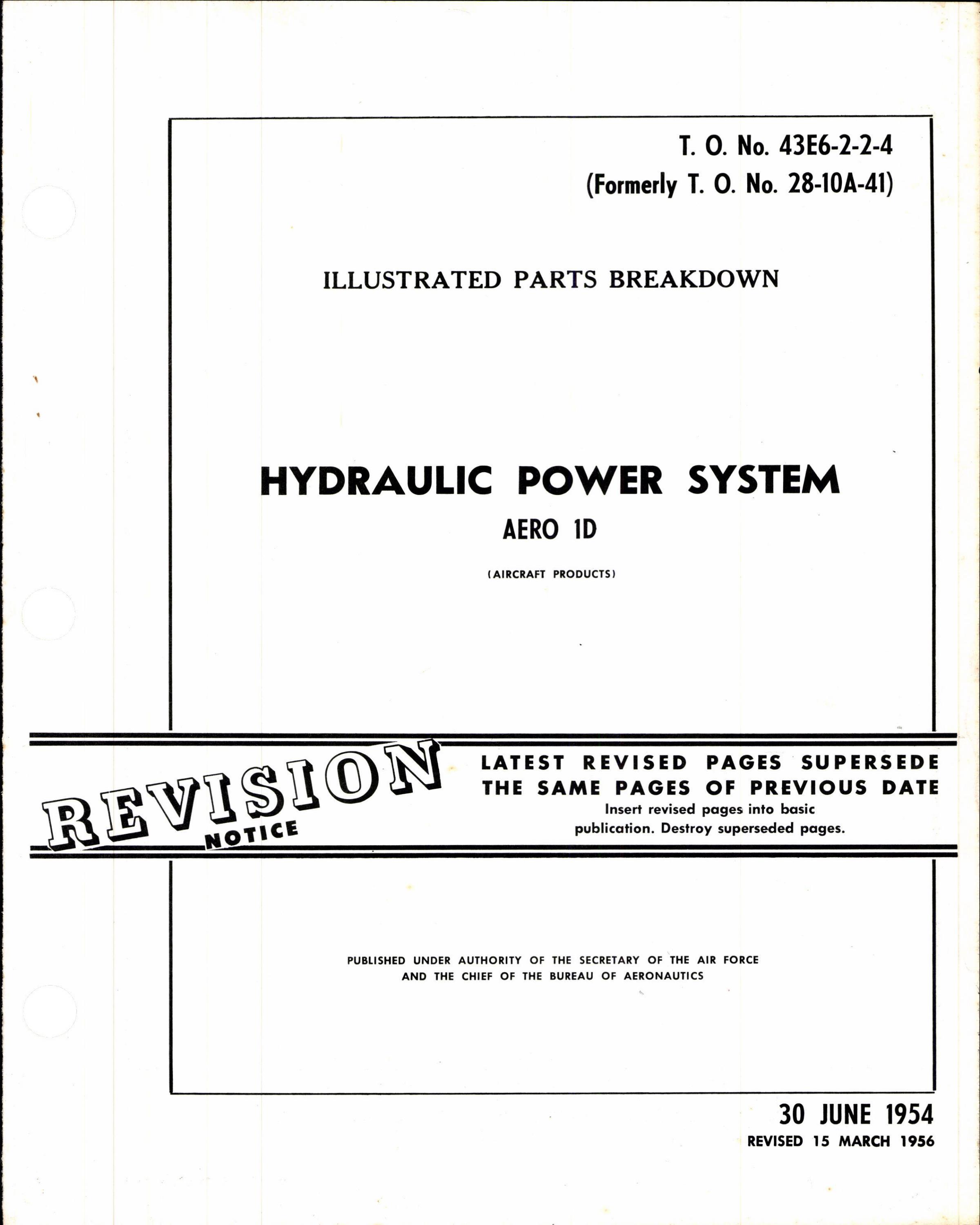Sample page 1 from AirCorps Library document: Illustrated Parts Breakdown for Hydraulic Power System Aero 1D