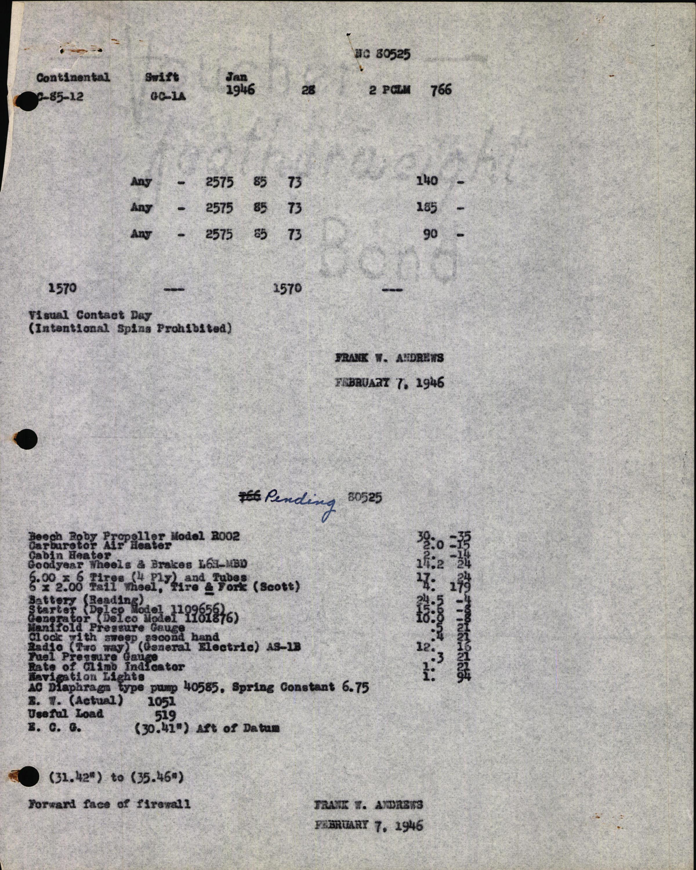 Sample page 3 from AirCorps Library document: Technical Information for Serial Number 28