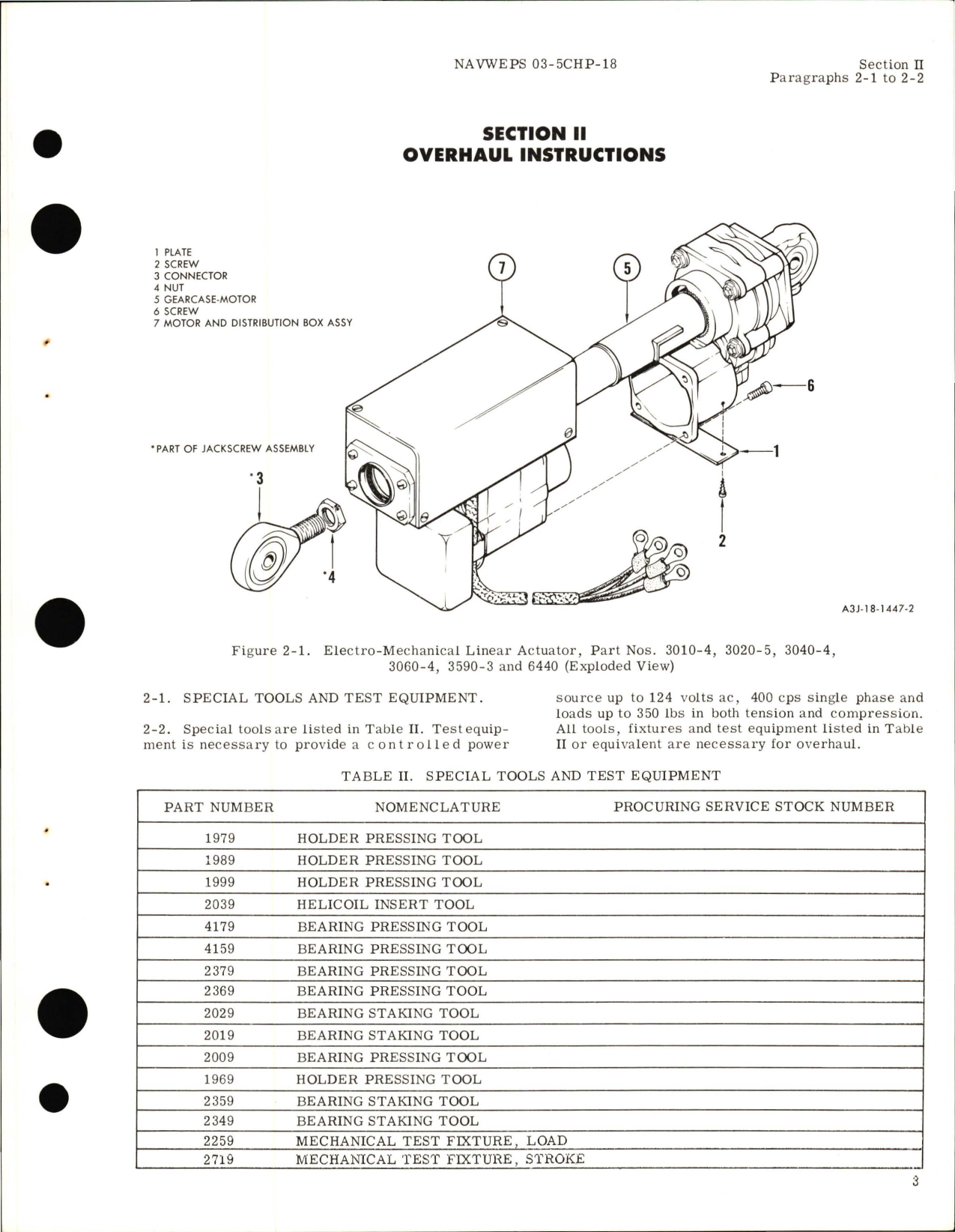 Sample page 7 from AirCorps Library document: Overhaul Instructions for Electro-Mechanical Linear Actuator 3010-4, 3020-5, 3040-4, 3060-4, 3590-3, and 6440