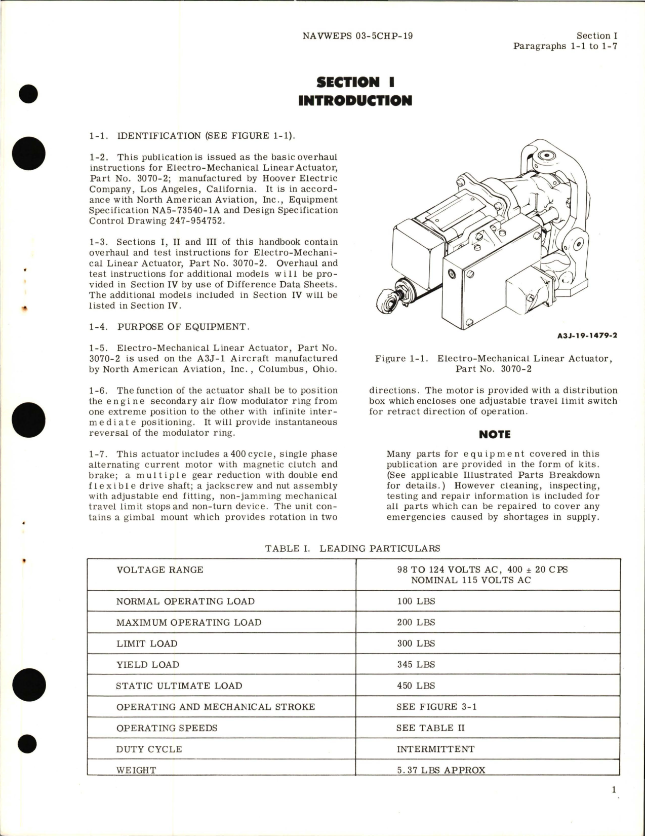 Sample page 5 from AirCorps Library document: Overhaul Instructions for Electro-Mechanical Linear Actuator 3070-2 and 36070-22