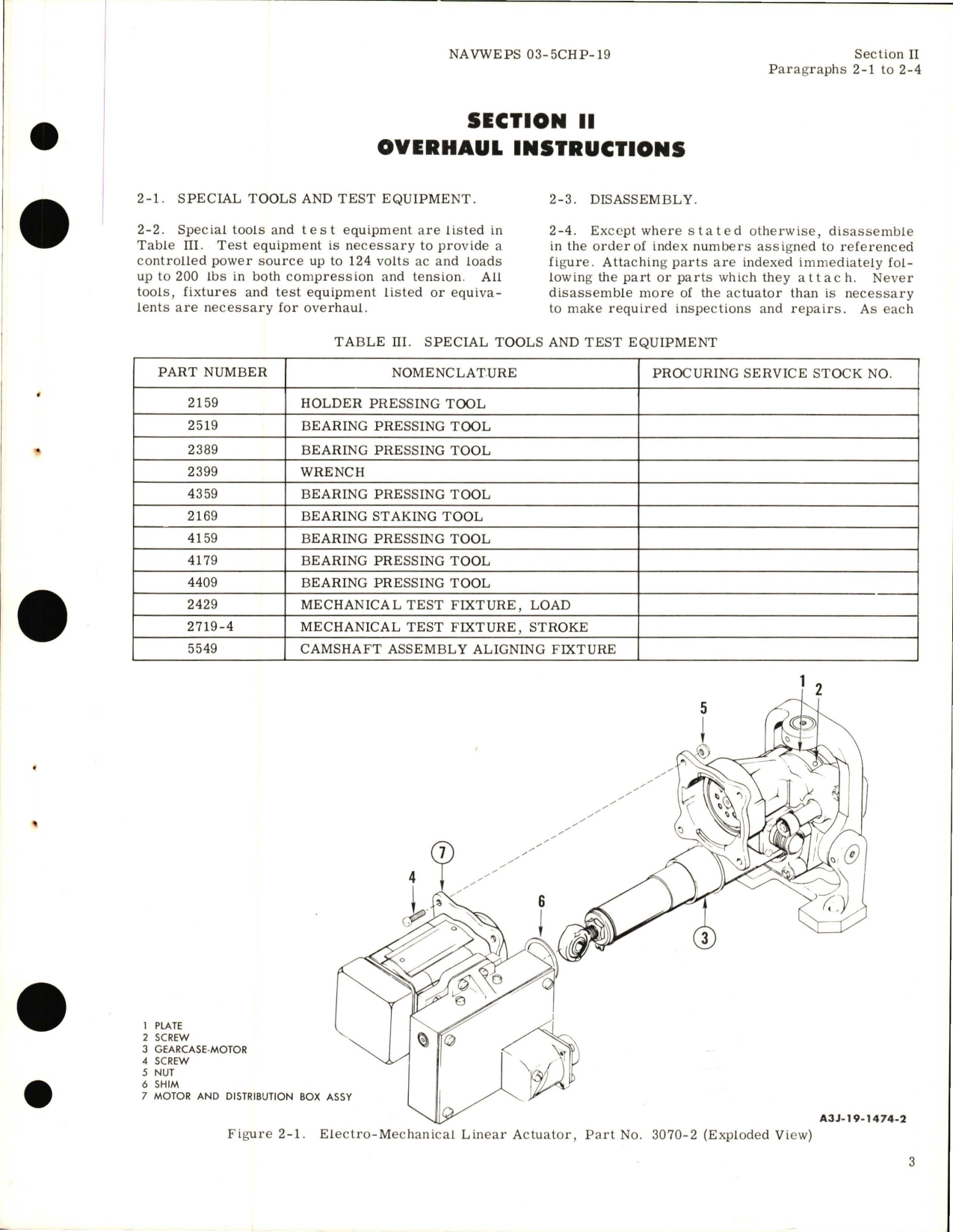 Sample page 7 from AirCorps Library document: Overhaul Instructions for Electro-Mechanical Linear Actuator 3070-2 and 36070-22
