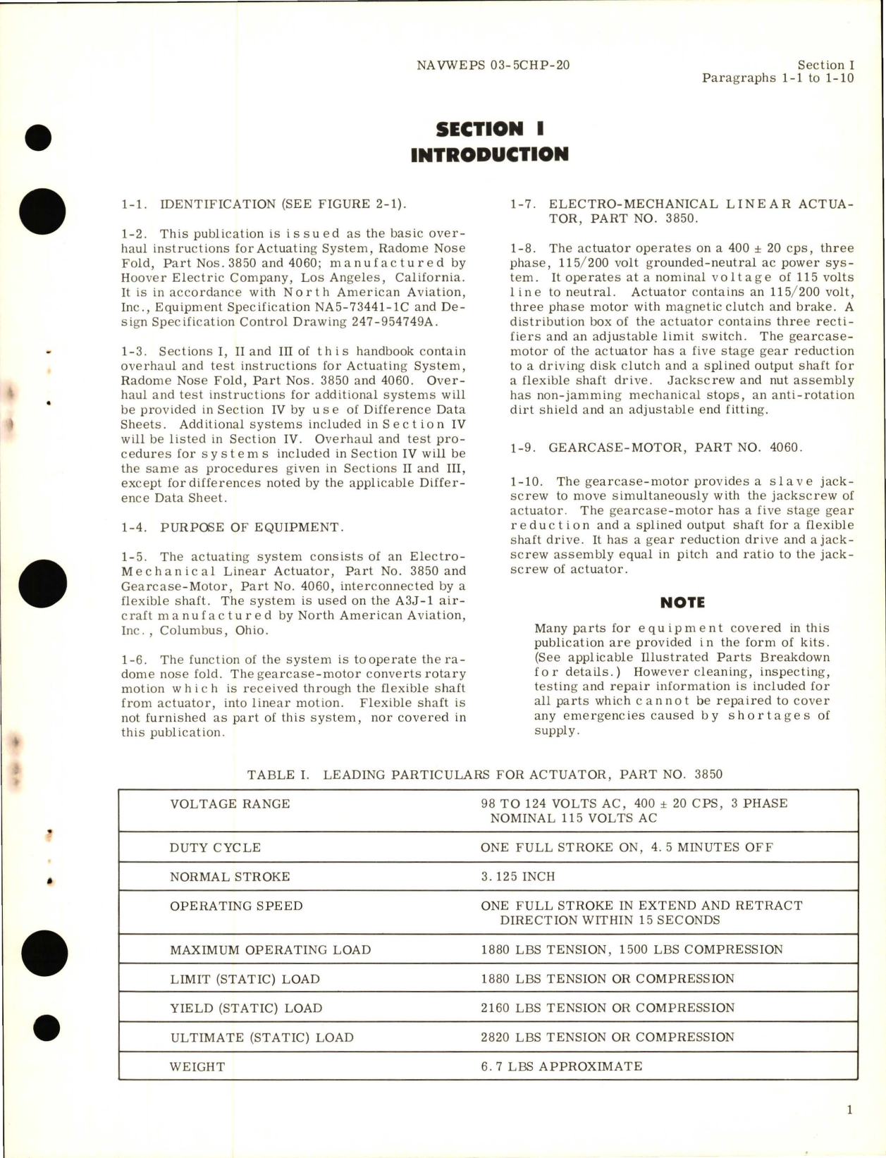 Sample page 5 from AirCorps Library document: Overhaul Instructions for Electro-Mechanical Linear Actuator 3850, 3850-1, 4060, and 4060-1