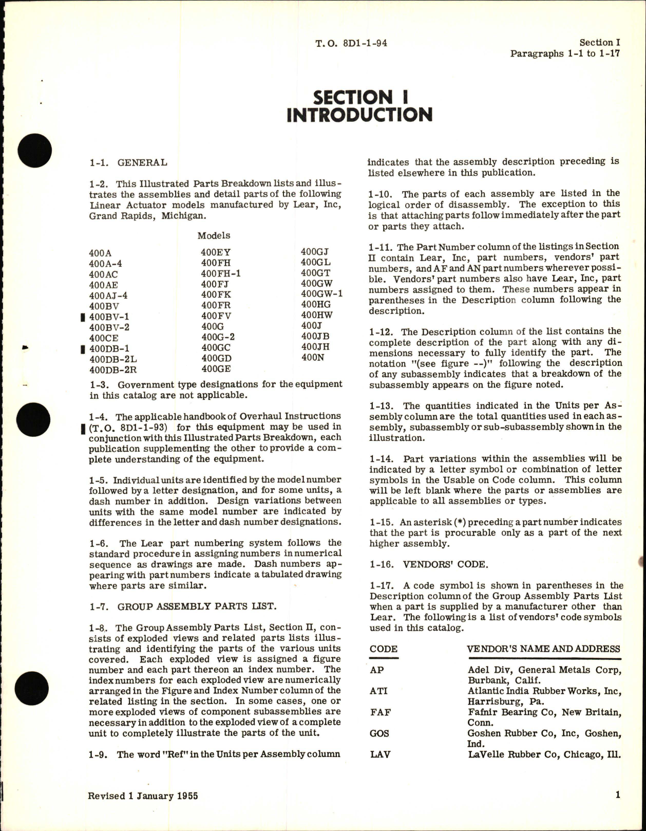 Sample page 5 from AirCorps Library document: Illustrated Parts Breakdown for Linear Actuator Assembly 400 Series