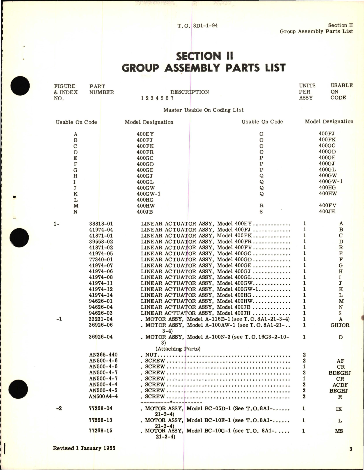 Sample page 7 from AirCorps Library document: Illustrated Parts Breakdown for Linear Actuator Assembly 400 Series