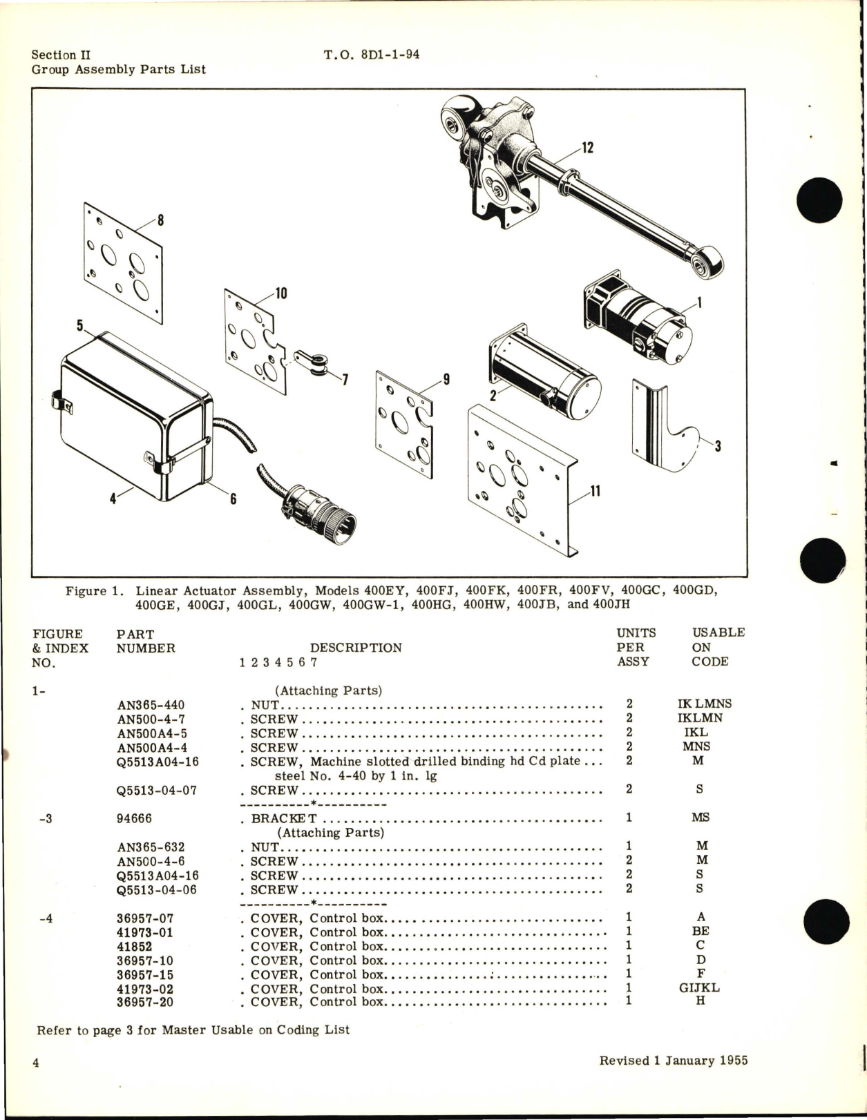 Sample page 8 from AirCorps Library document: Illustrated Parts Breakdown for Linear Actuator Assembly 400 Series