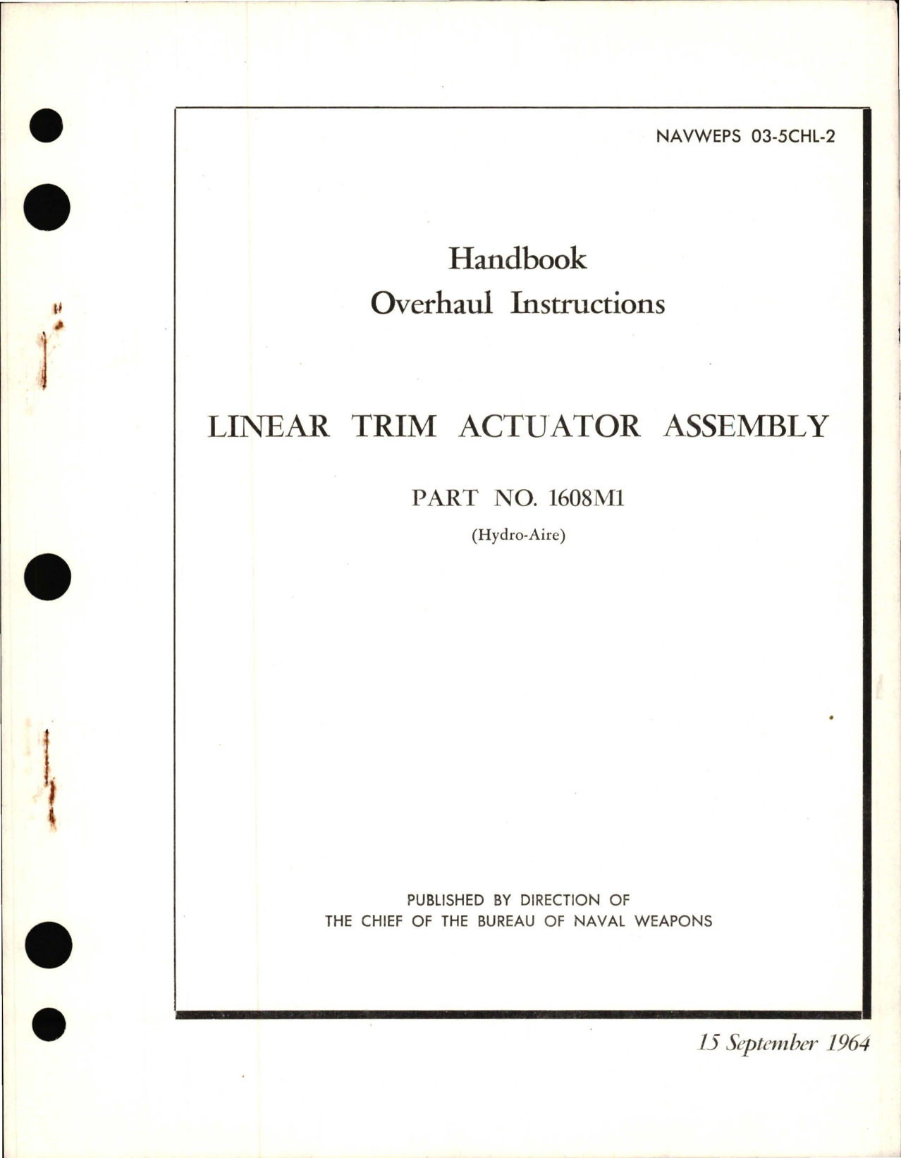 Sample page 1 from AirCorps Library document: Overhaul Instructions for Linear Trim Actuator Assembly 1608M1